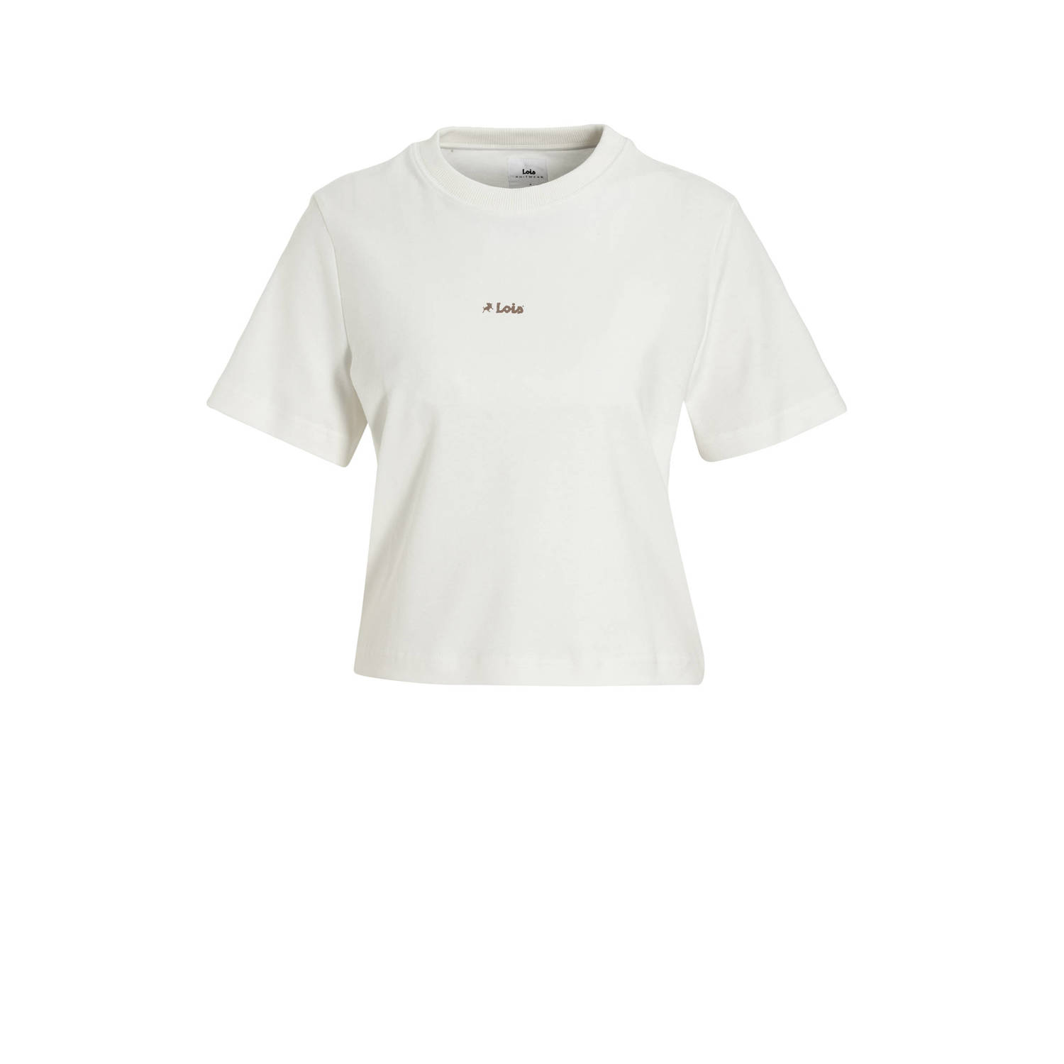 Lois T-shirt Cherry met logo ecru