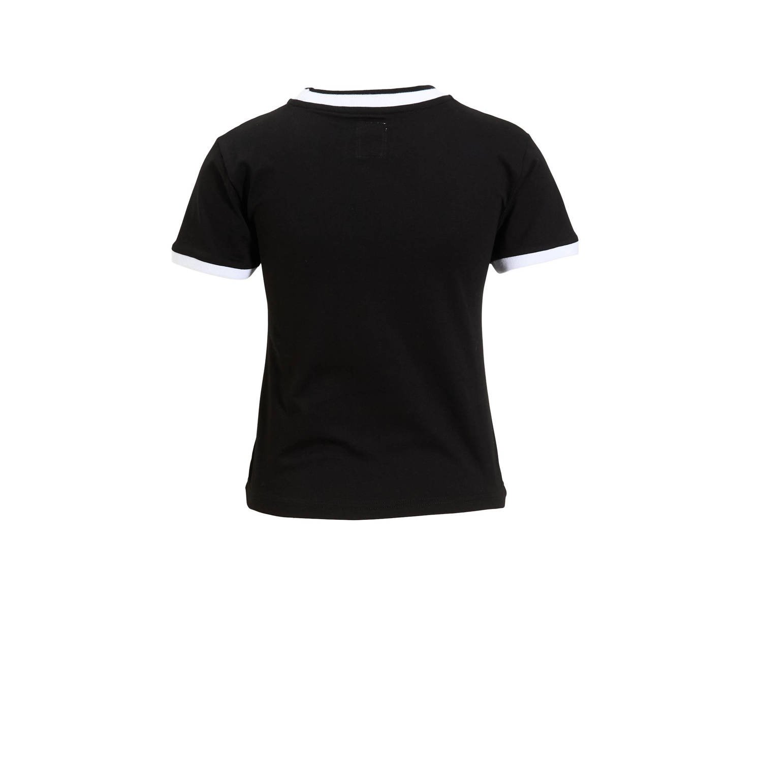 Lois T-shirt Emma met logo zwart wit
