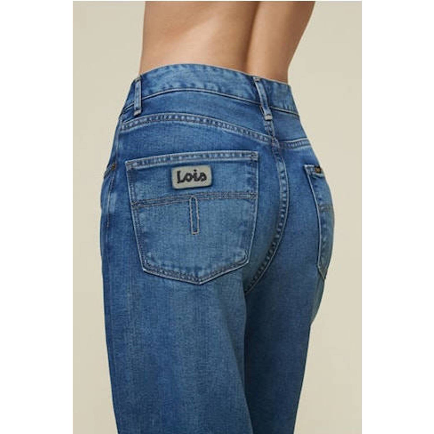 Lois high straight jeans dark blue denim