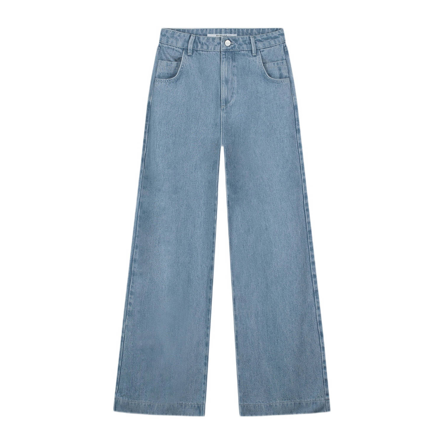 Homage to Denim high waist wide leg jeans mid blue