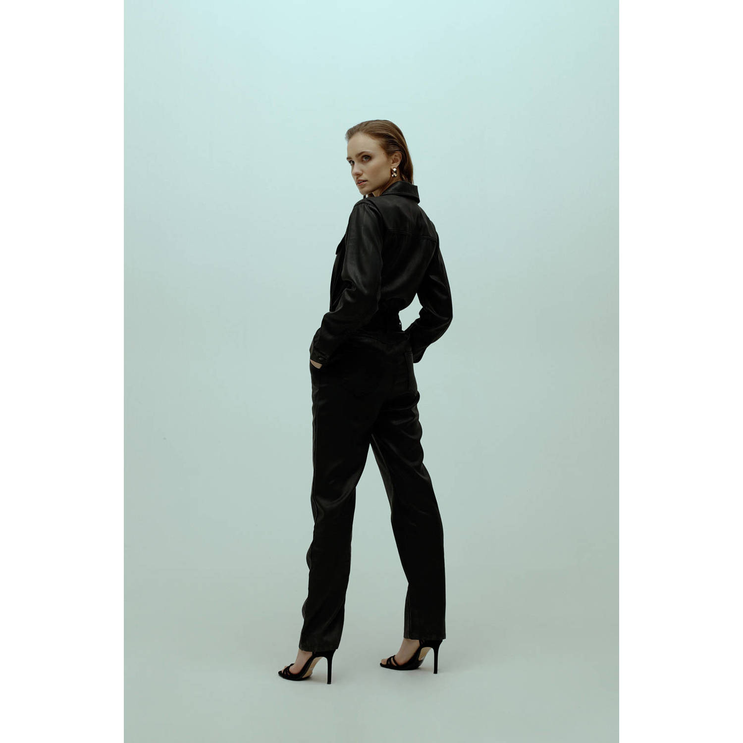 Homage to Denim coated jumpsuit zwart