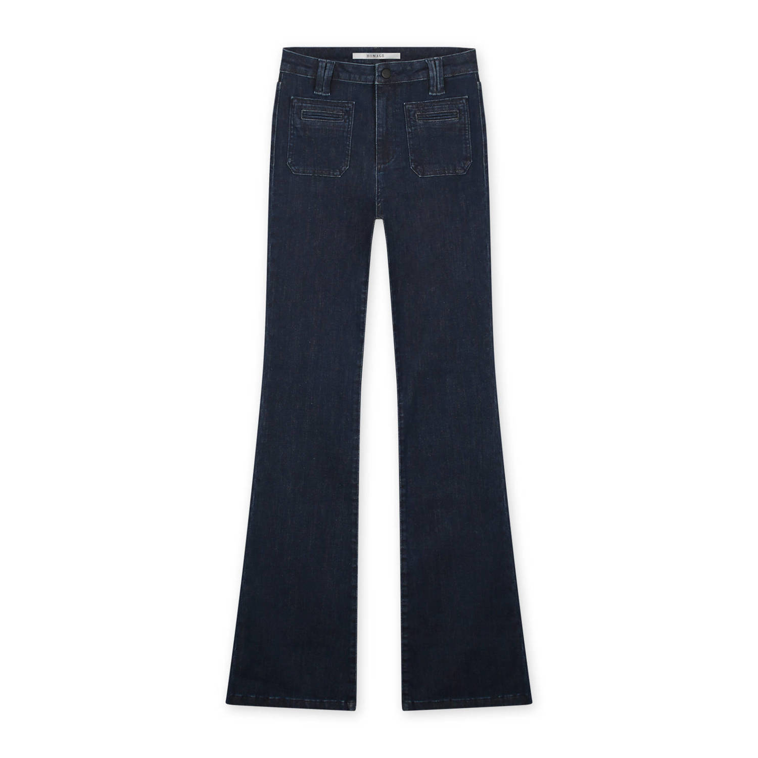 Homage to Denim high waist flared jeans dark blue denim