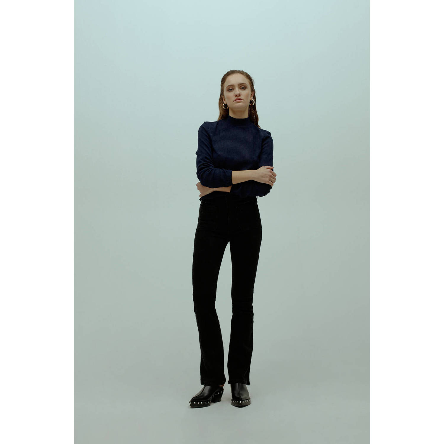 Homage to Denim high waist flared jeans Jane black denim