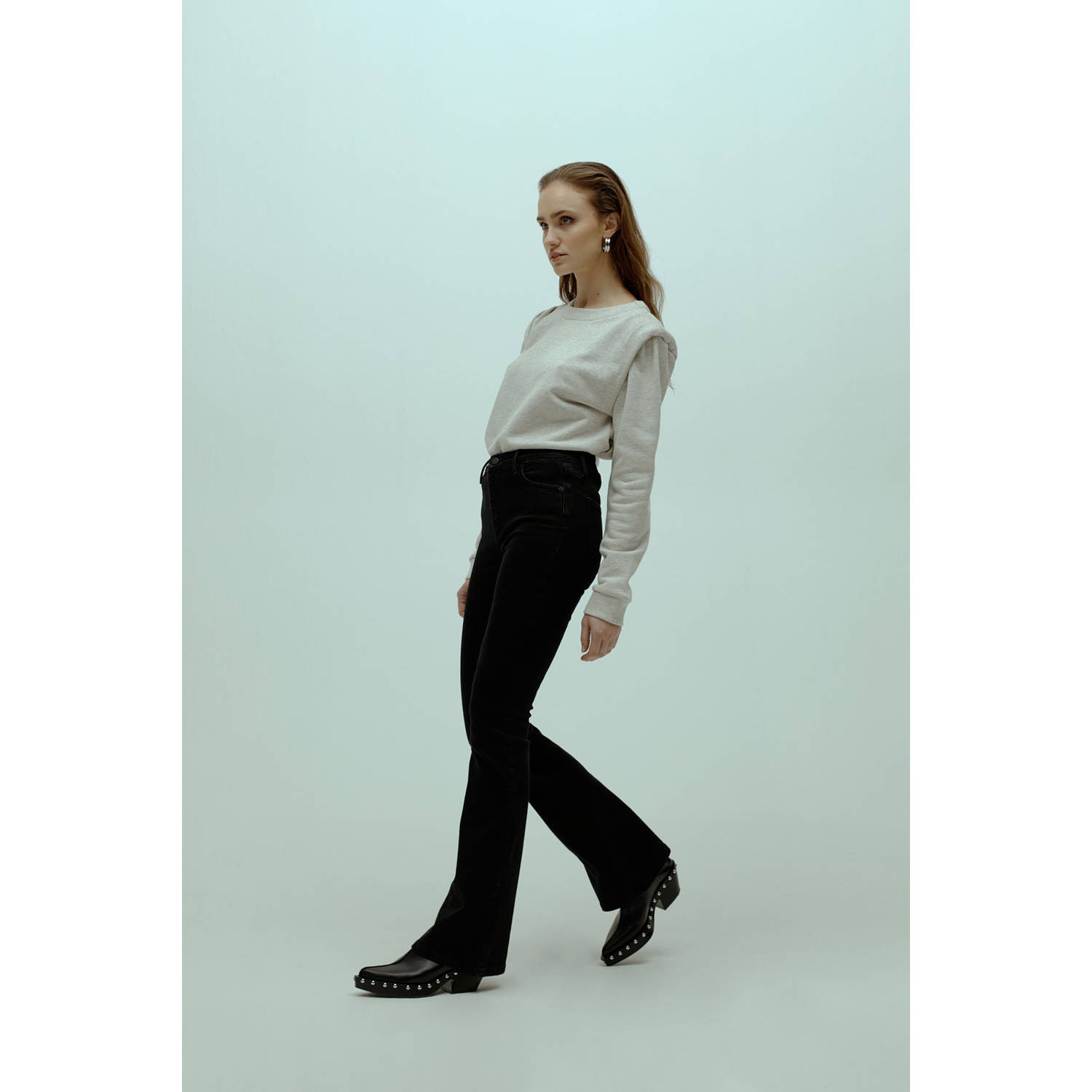Homage to Denim high waist flared jeans black denim