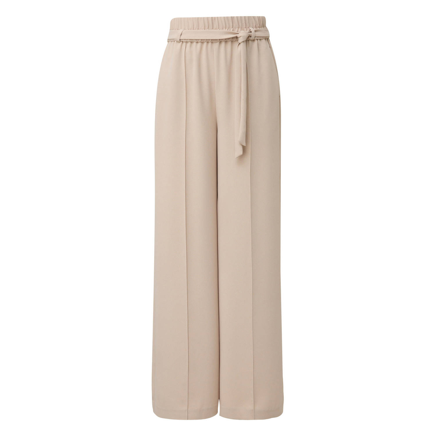 Comma Wide leg stoffen broek met strikceintuur