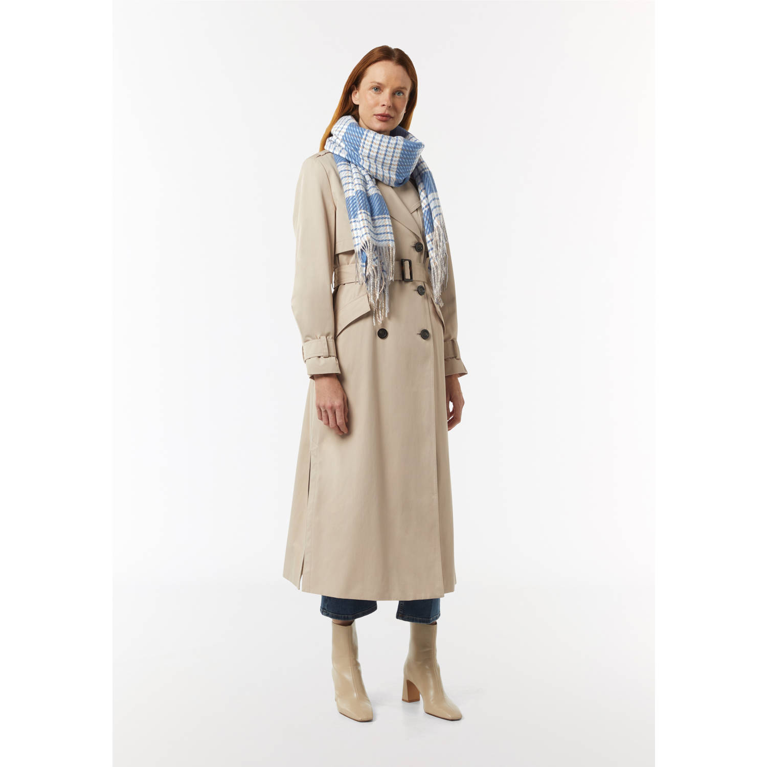 Comma geruite sjaal blauw