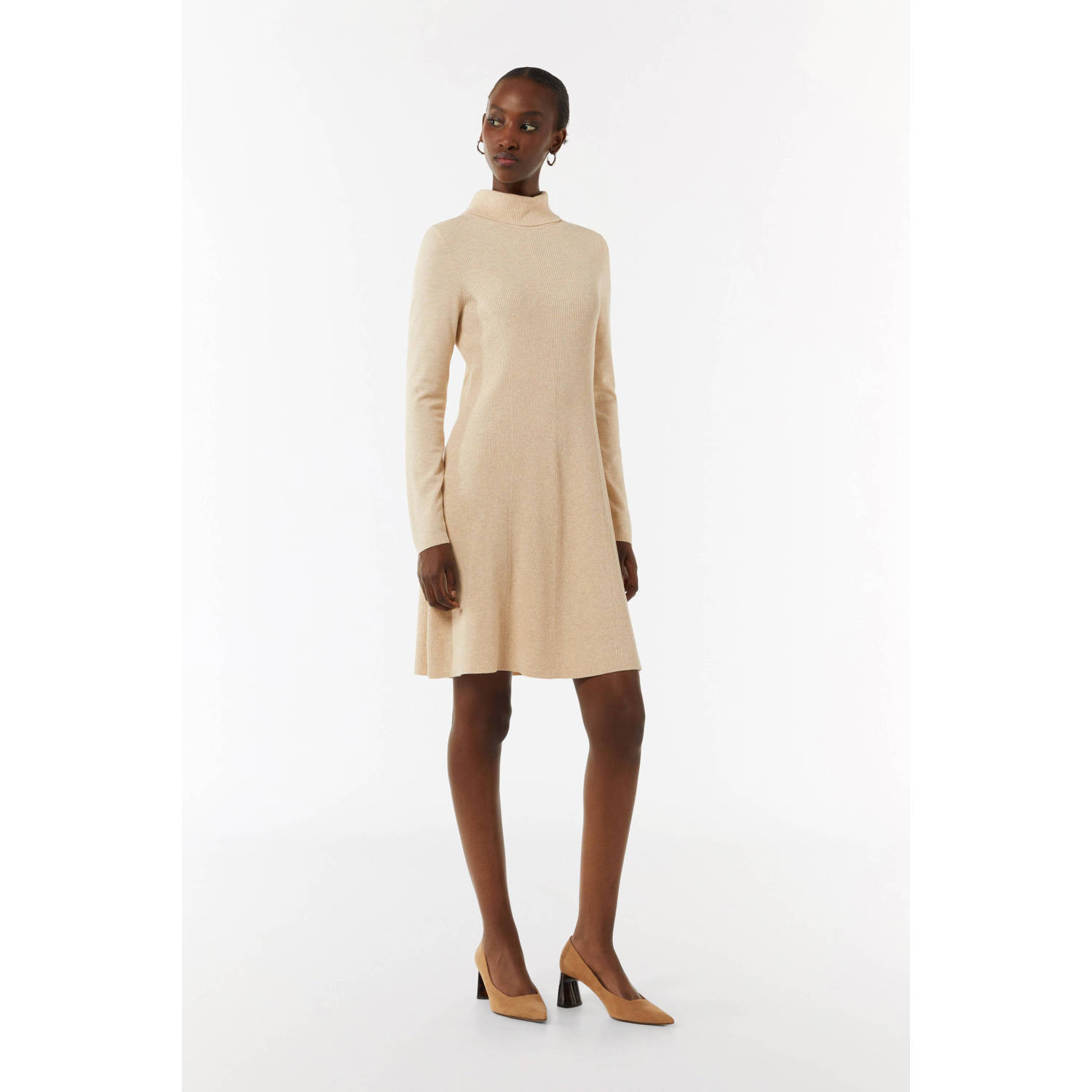 comma jurk beige