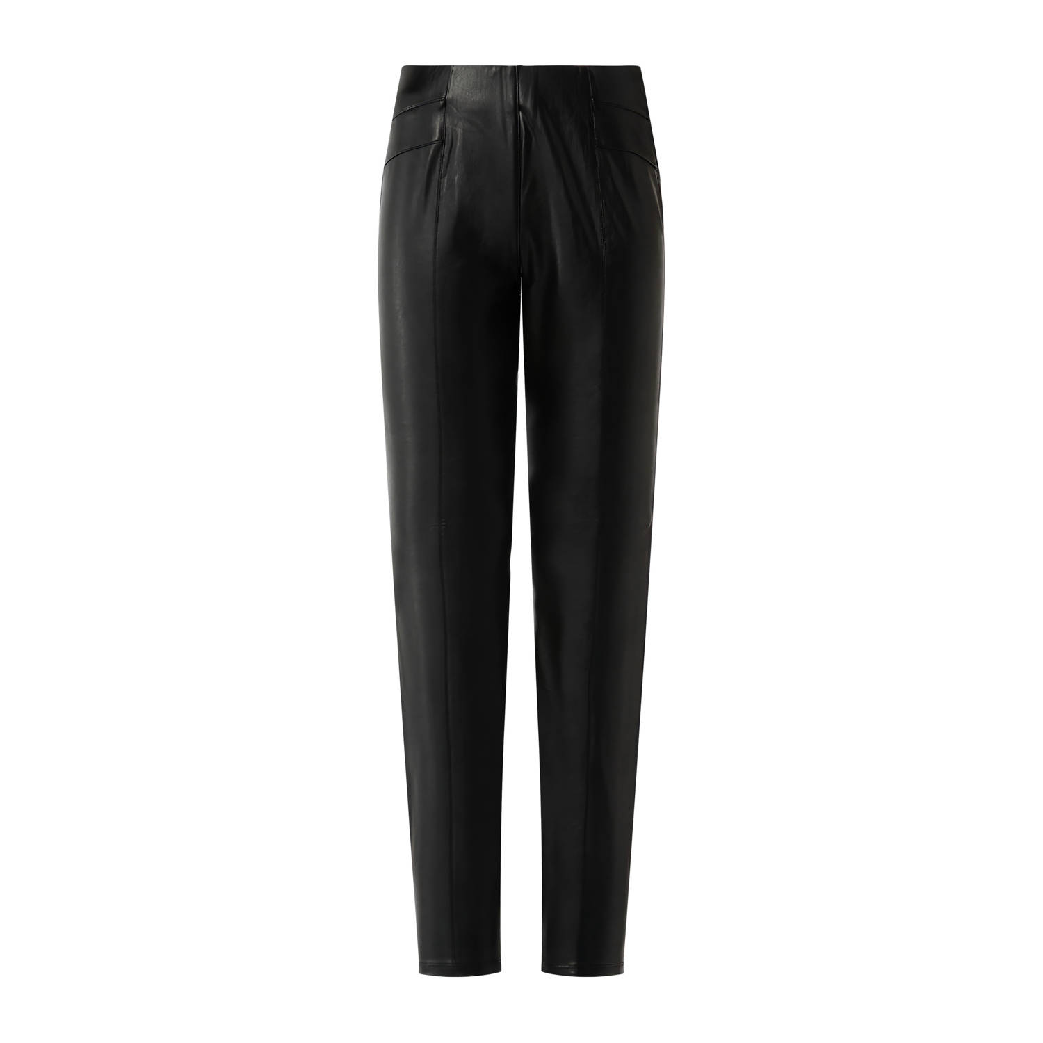 Comma imitatieleren skinny broek zwart