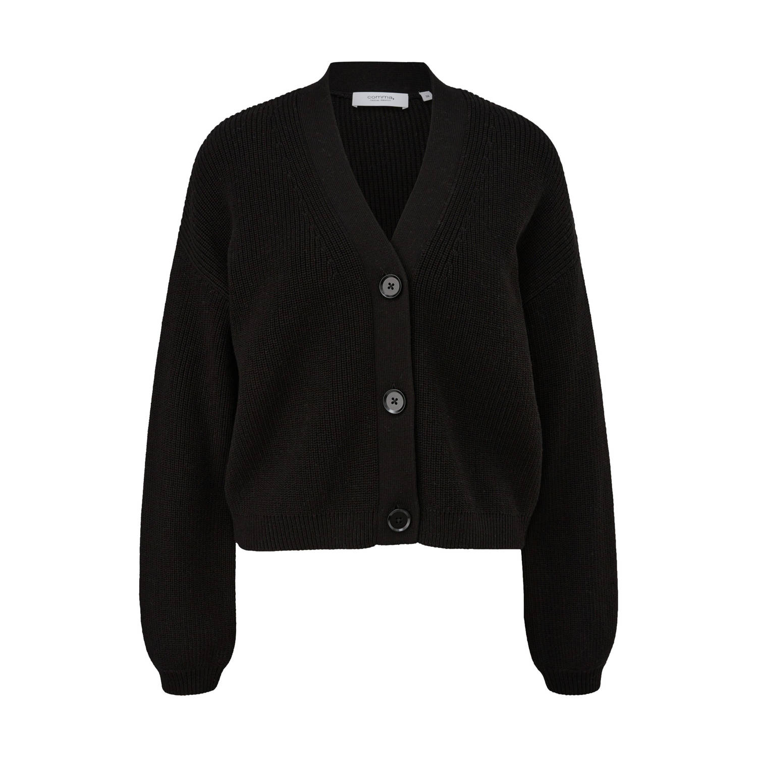Comma casual identity gestreept vest zwart
