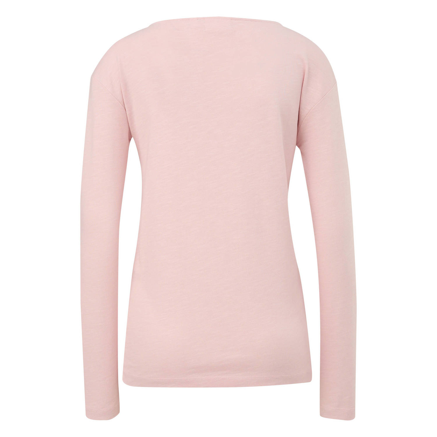 comma casual identity fijngebreide longsleeve lichtroze