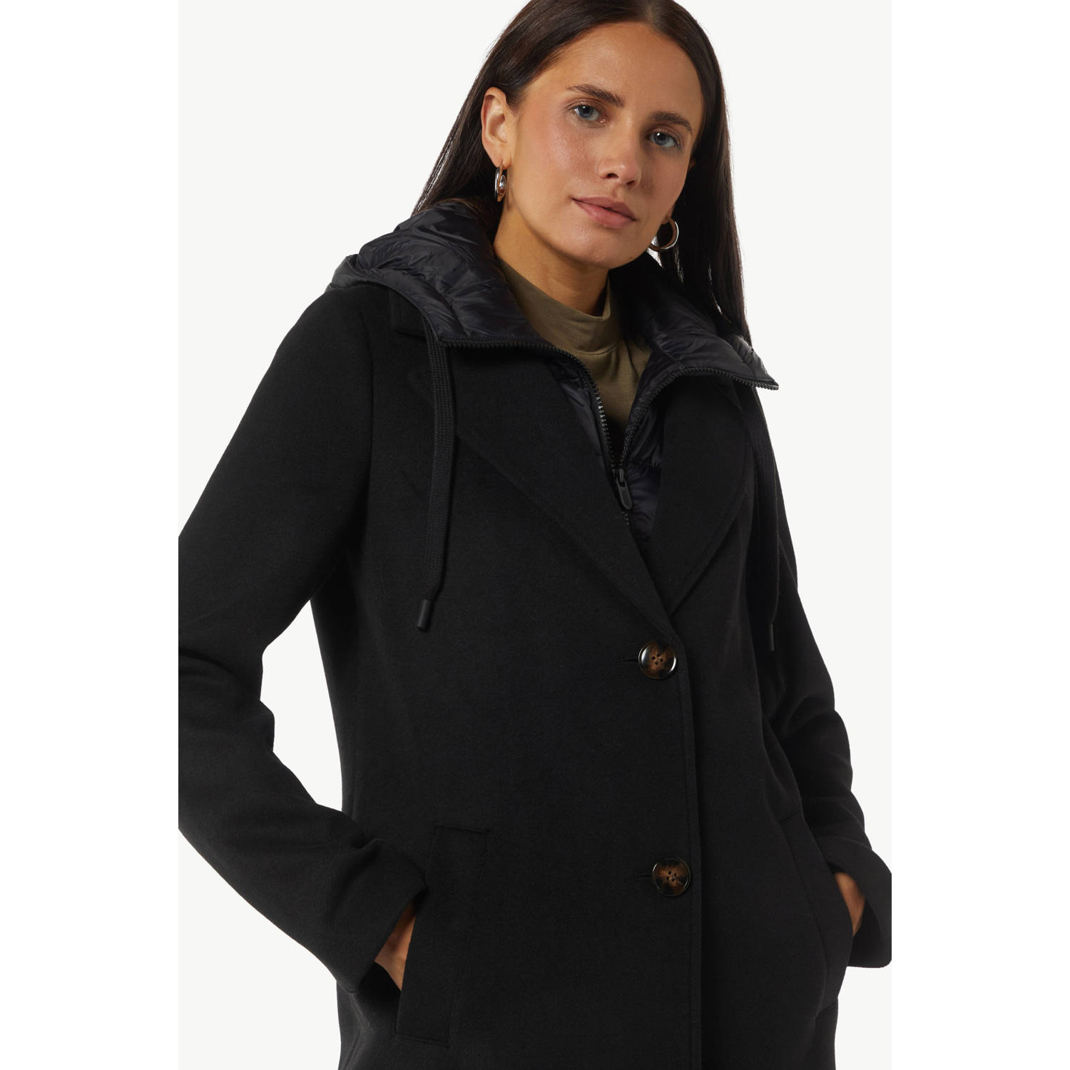 Comma casual identity jas met wol zwart
