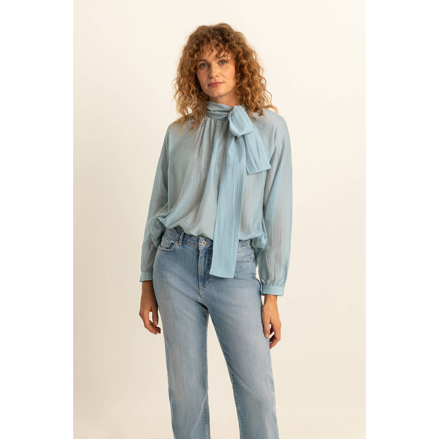 Expresso geweven blouse EX24-14061 grijsblauw