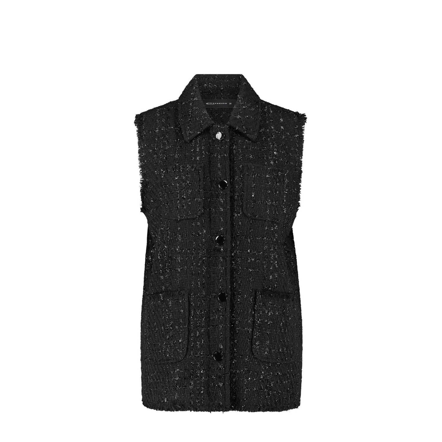 Expresso geweven gilet EX24-15025 zwart