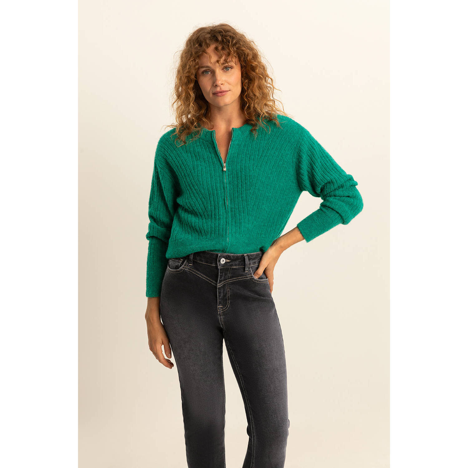 Expresso gebreid vest groen