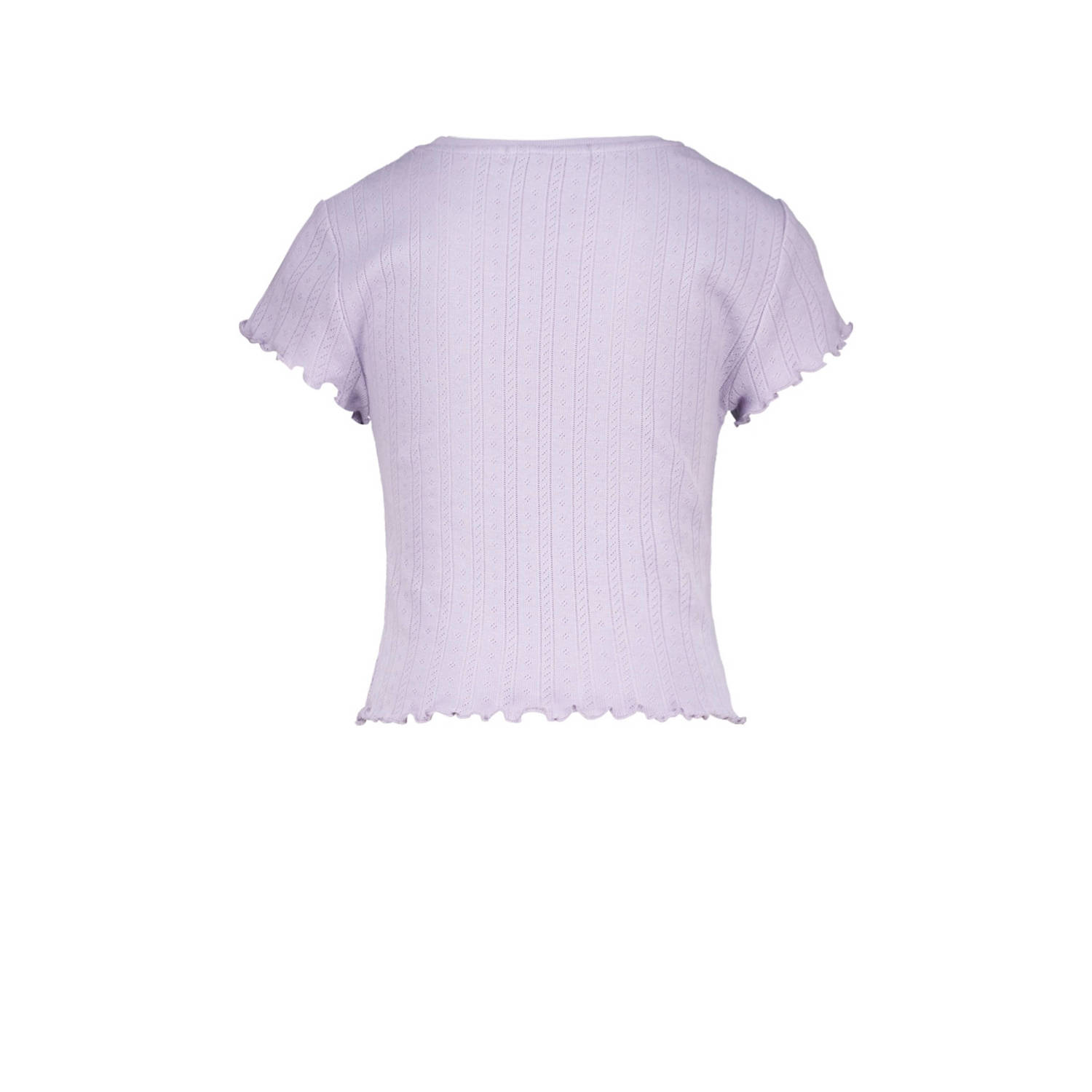 America Today T-shirt met all over print en textuur lila