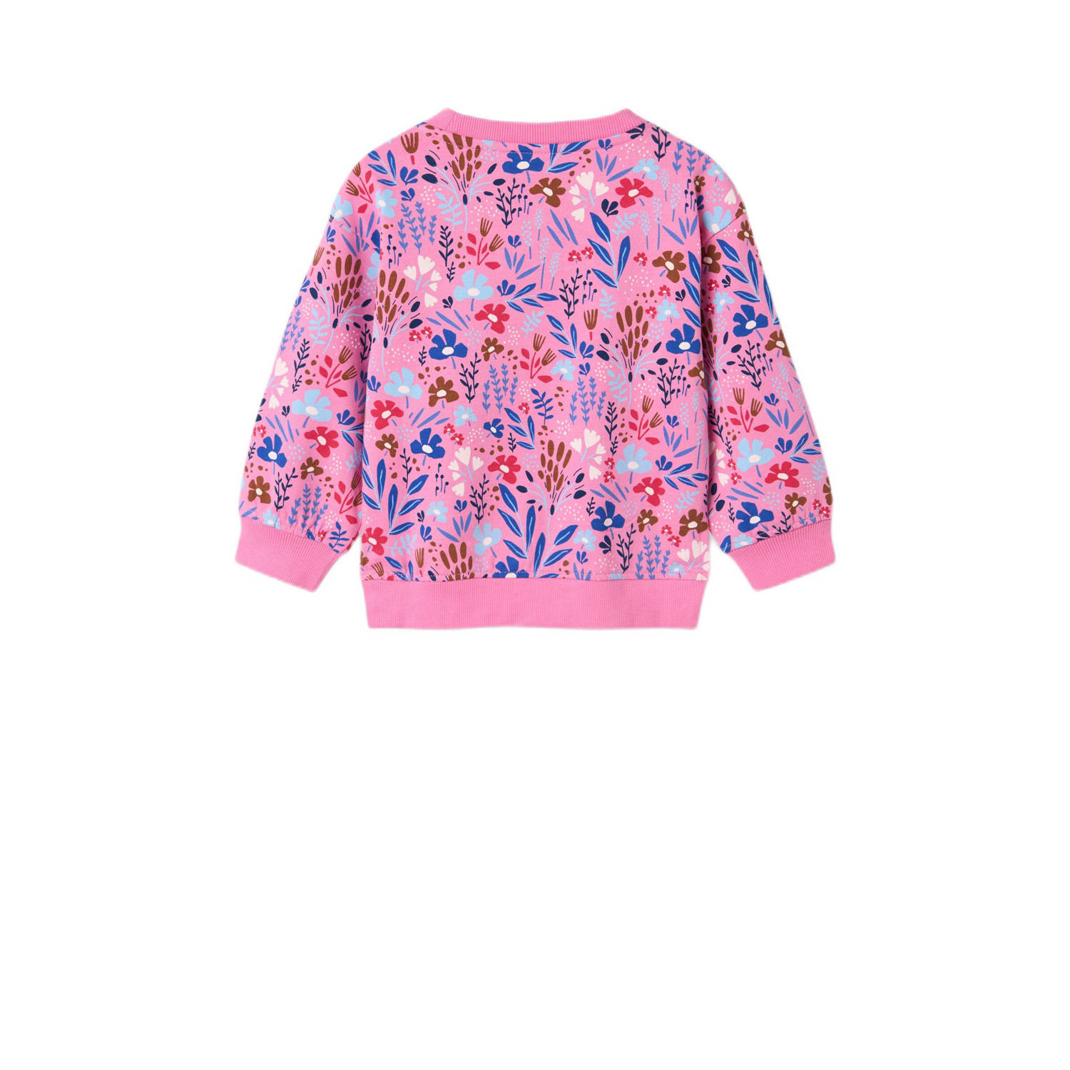 NAME IT MINI sweater NMFNIRANA met all over print donkerroze multicolor