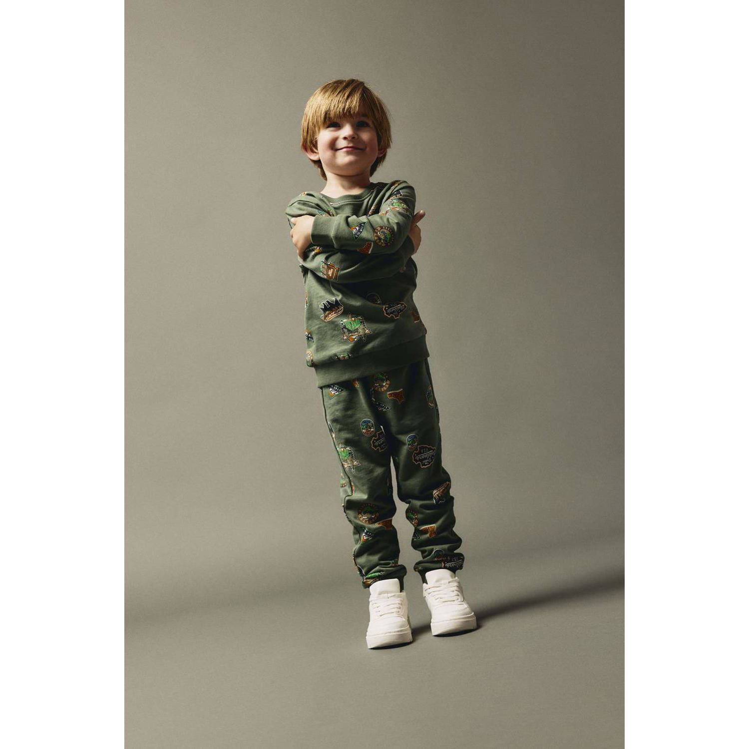 NAME IT MINI sweater NMMNENNO met paisleyprint groen