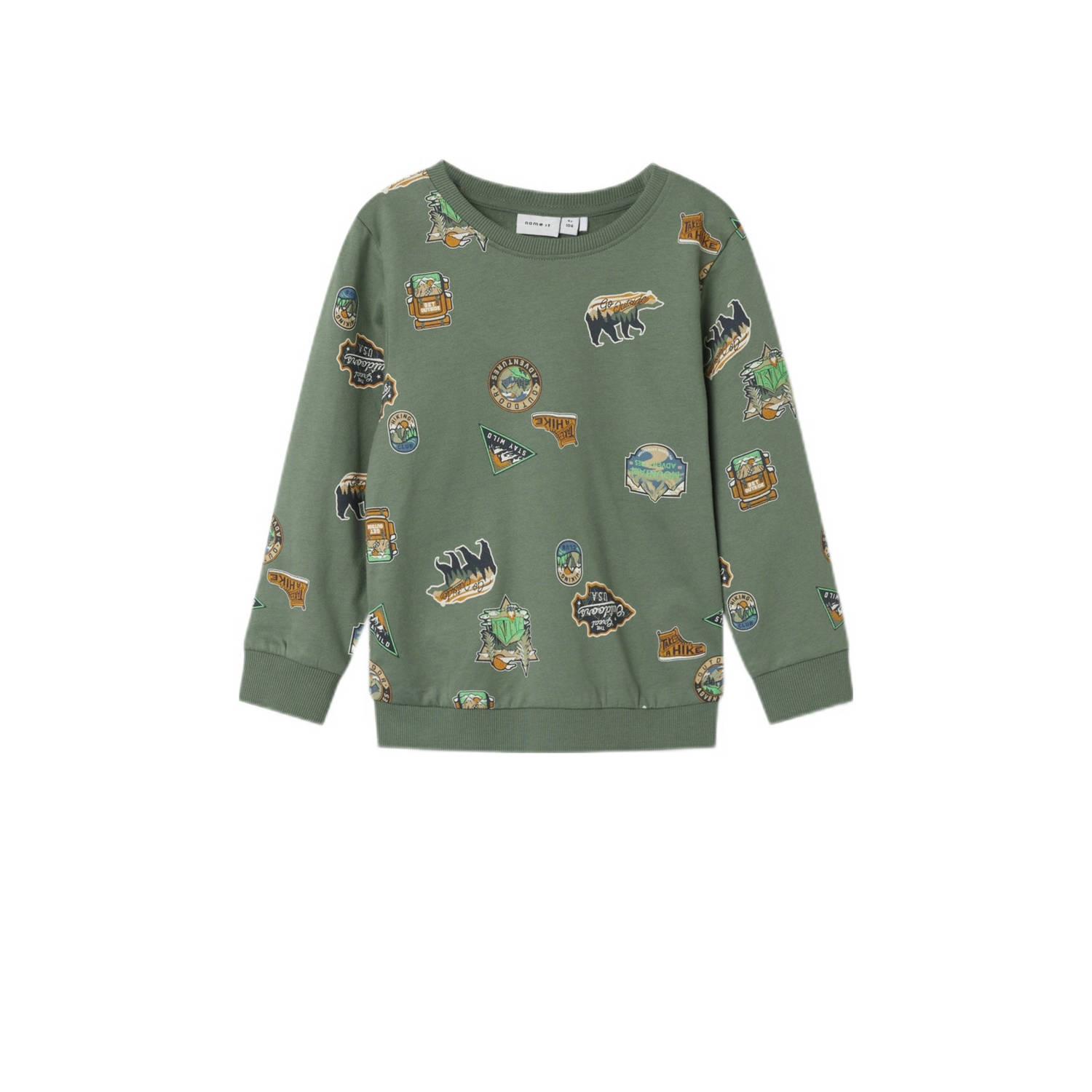 NAME IT MINI sweater NMMNENNO met paisleyprint groen