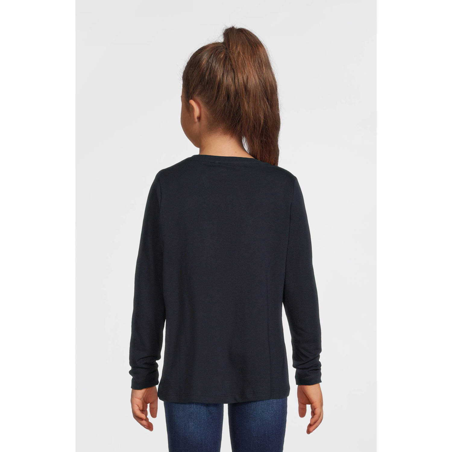 NAME IT KIDS longsleeve NKFVIOLET met printopdruk donkerblauw roze wit