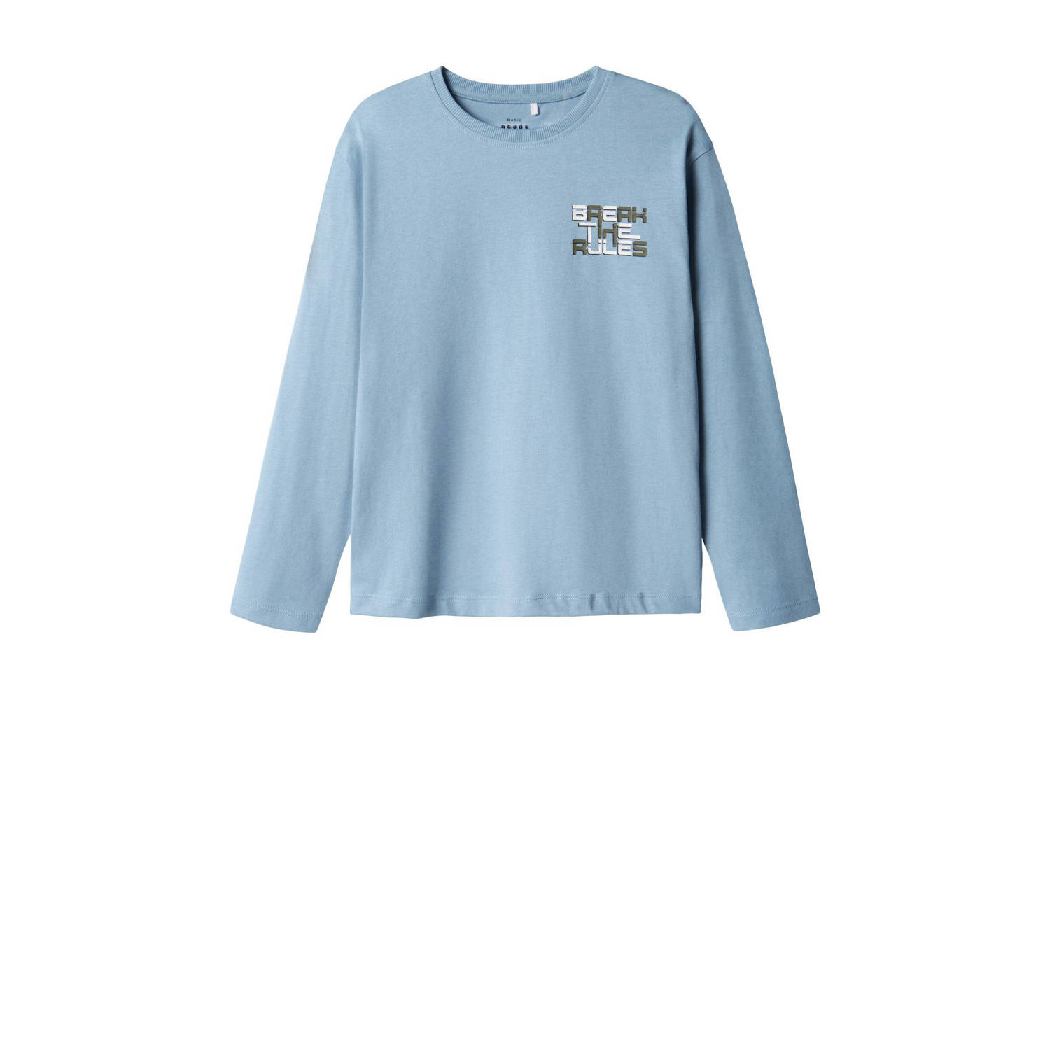 Name it KIDS longsleeve NKMVAGNO met printopdruk Blauw Jongens Katoen Ronde hals 146 152