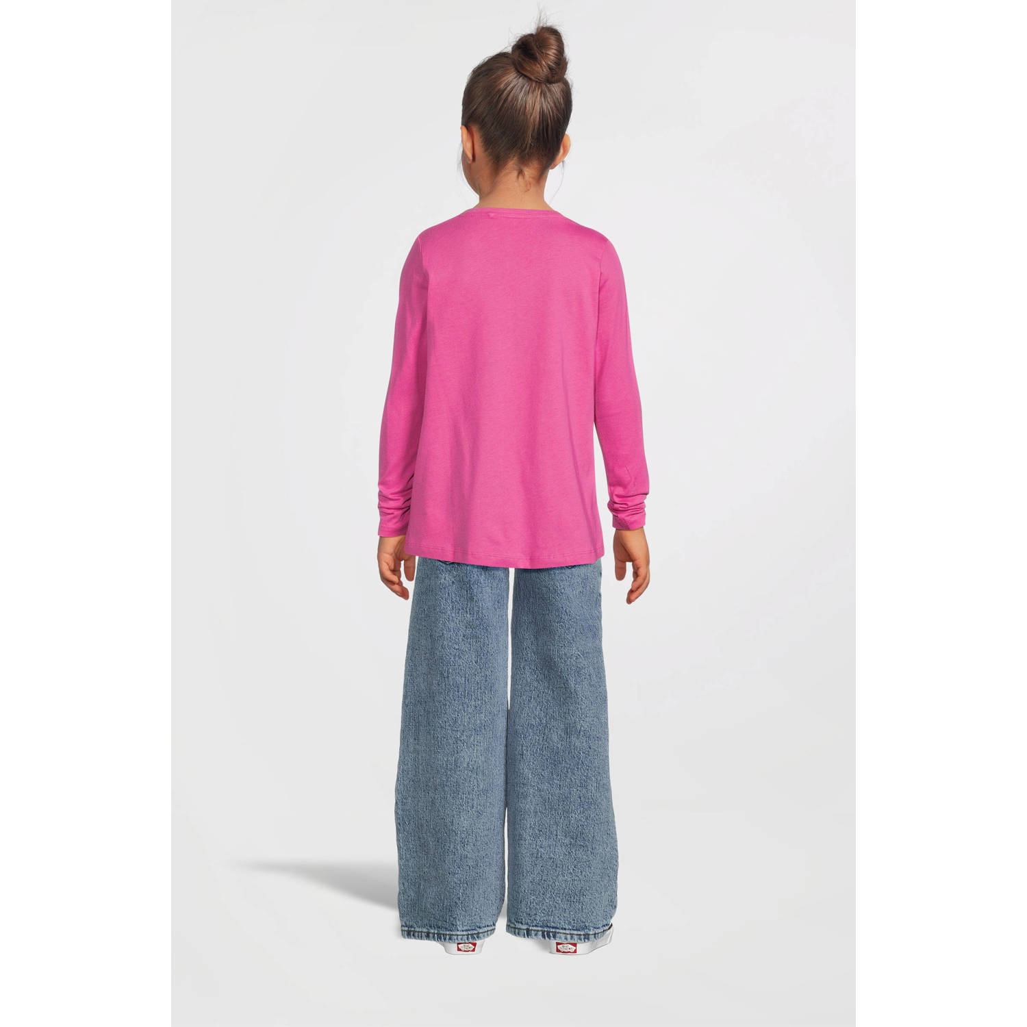 NAME IT KIDS longsleeve NKFVIOLET met printopdruk roze