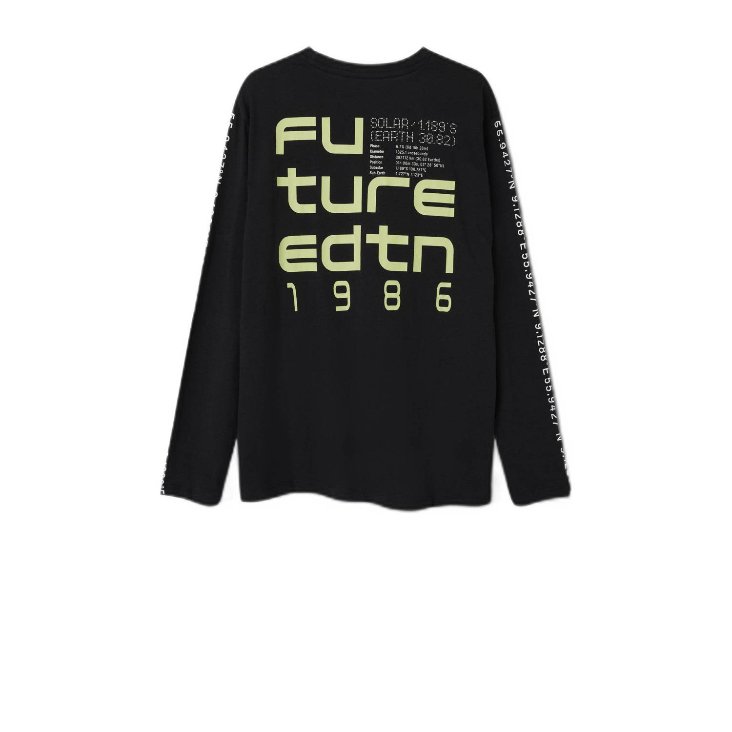 NAME IT KIDS longsleeve NKMNONO met backprint zwart geel