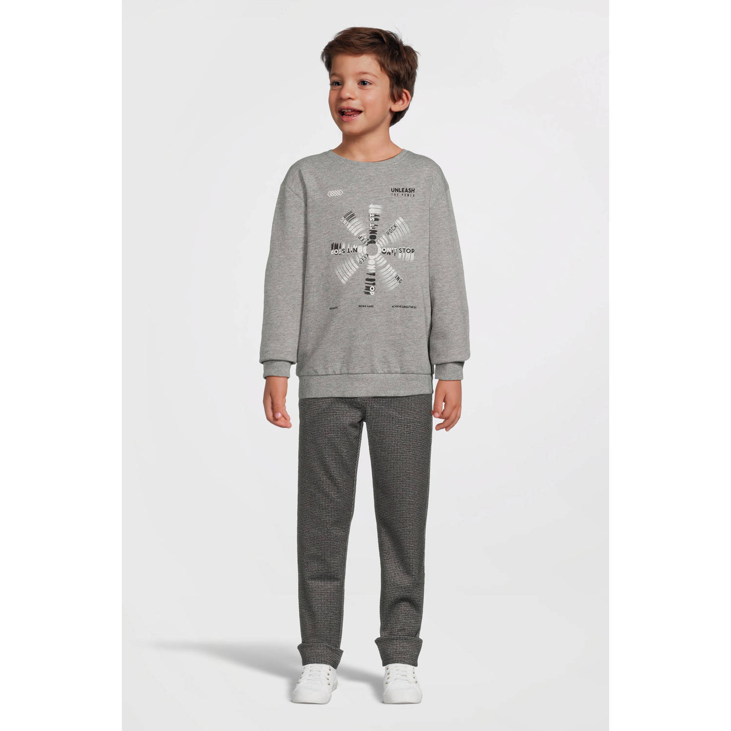 NAME IT KIDS sweater grijs melange