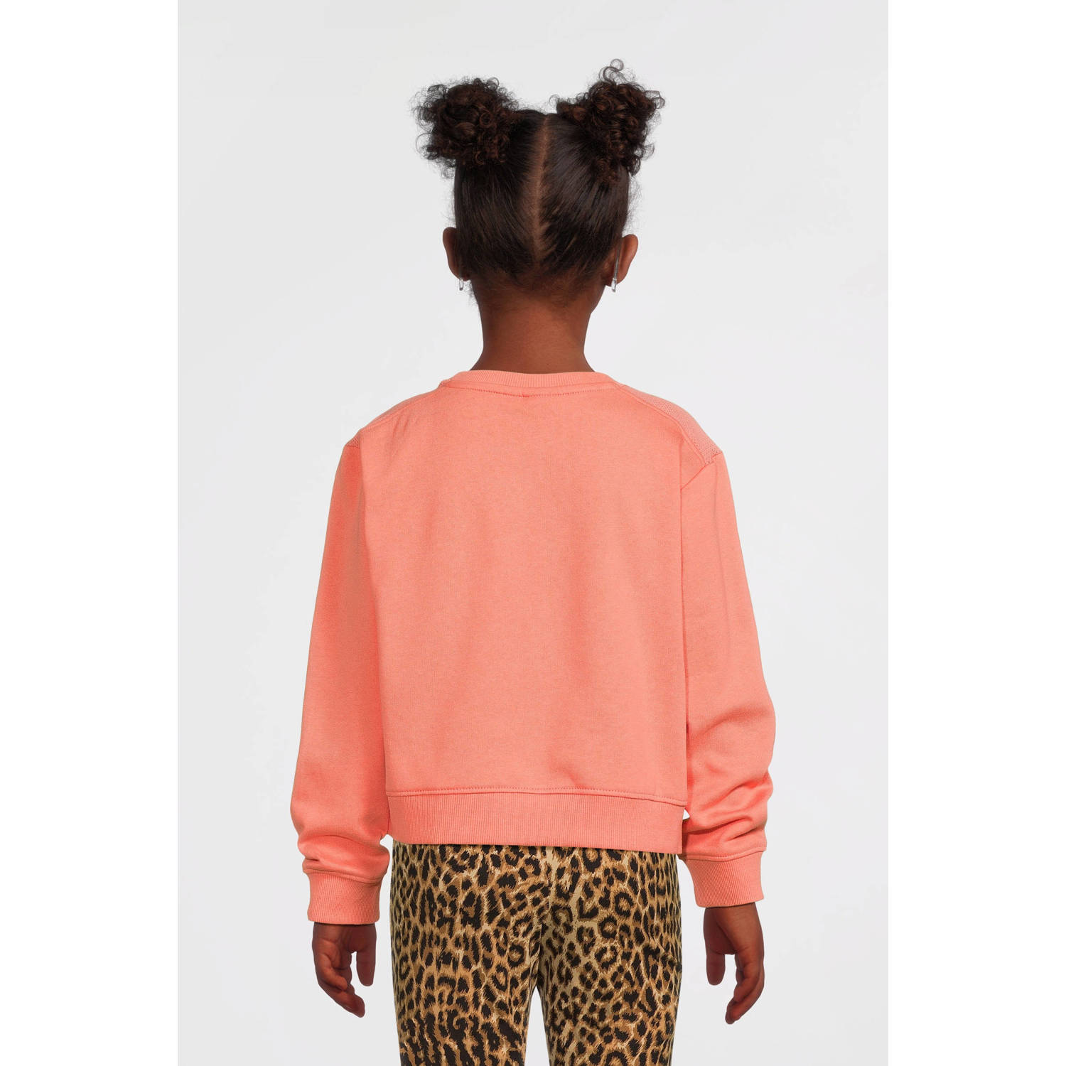 NAME IT KIDS sweater NKFNONNA met tekst koraaloranje