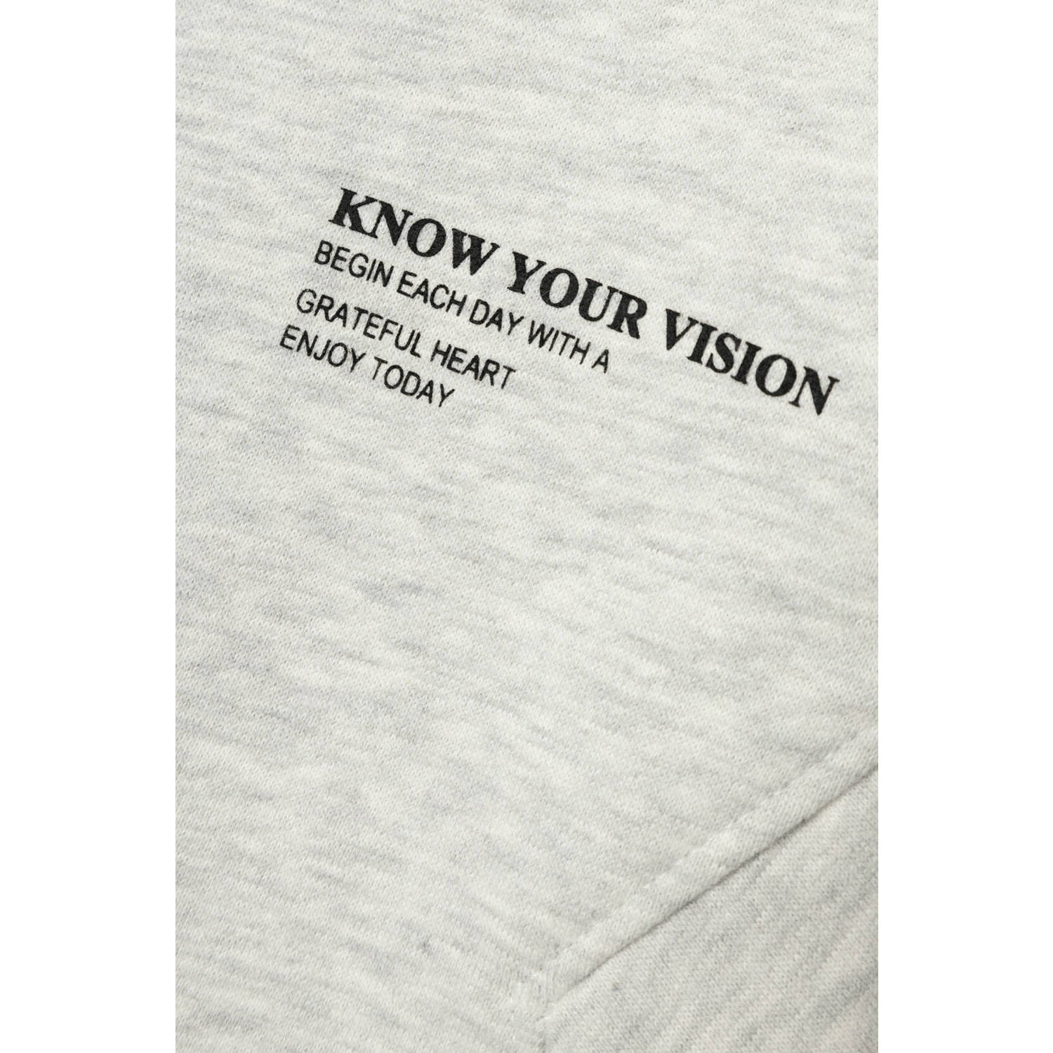 NAME IT KIDS sweater NKFNAKONN met tekst lichtgrijs melange