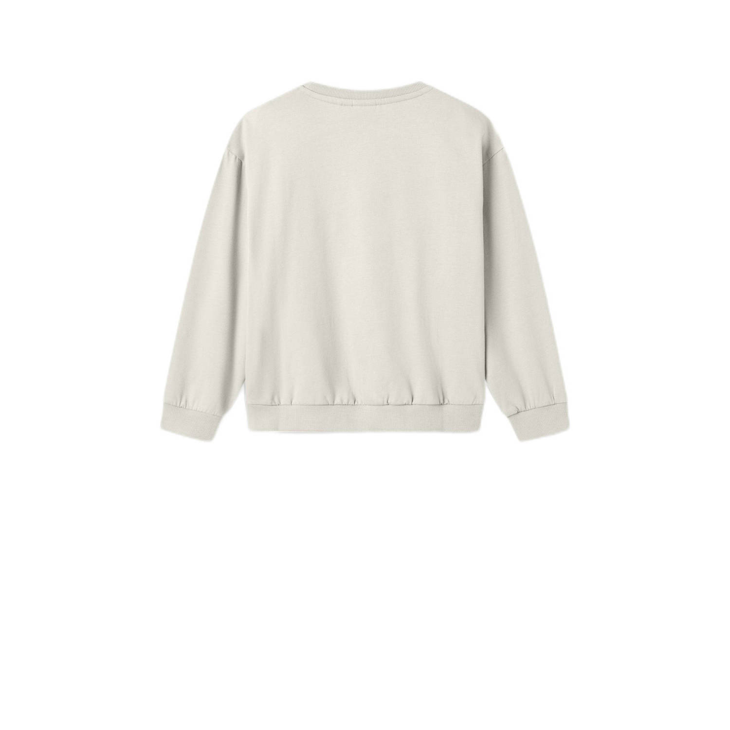 NAME IT KIDS sweater NKFVILOUI met printopdruk ecru