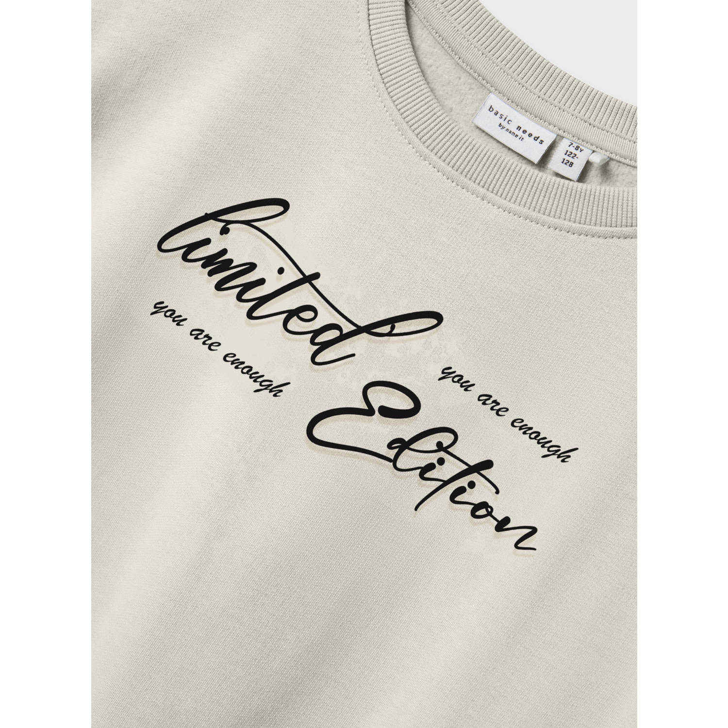 NAME IT KIDS sweater NKFVILOUI met printopdruk ecru