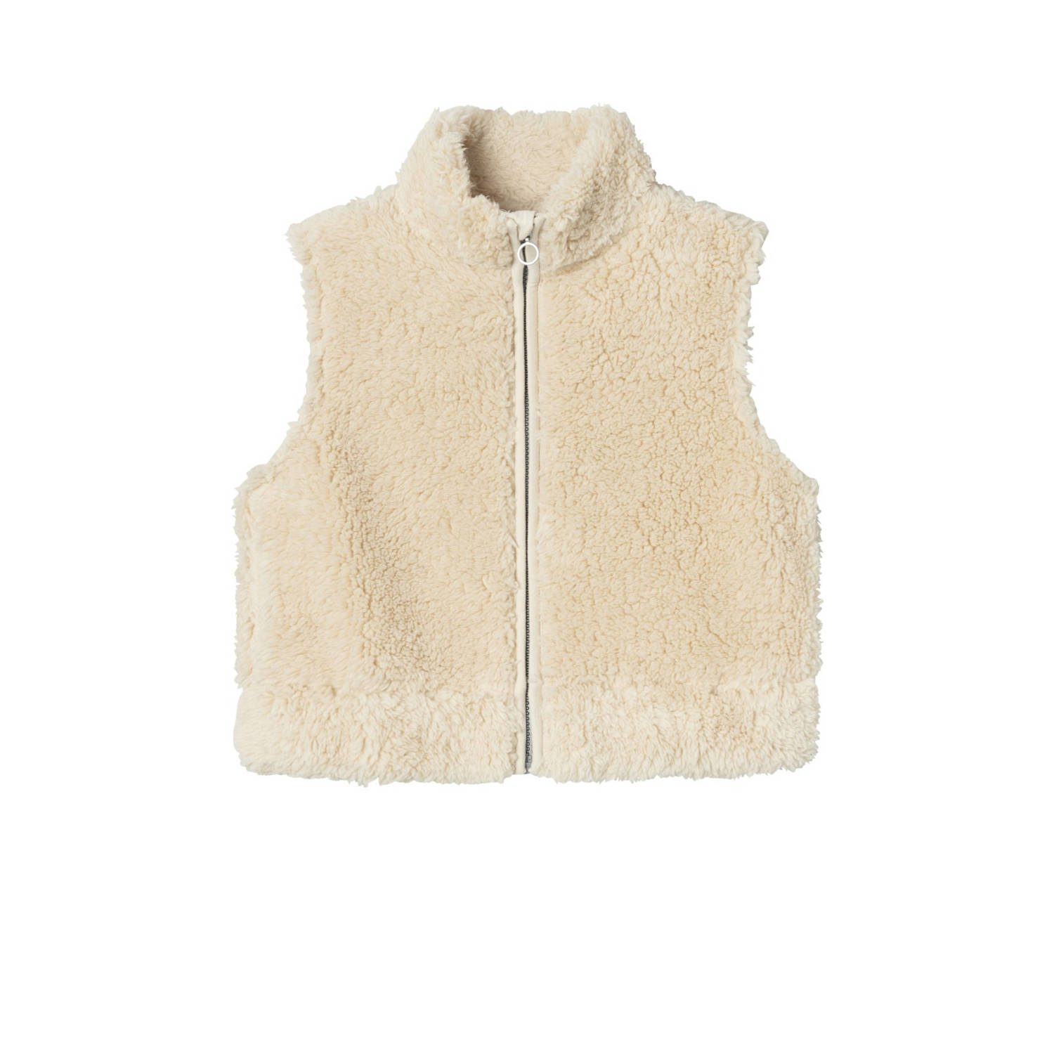 Name it KIDS bodywarmer NKFNENNY lichtzand Beige Meisjes Teddy Opstaande kraag 122 128