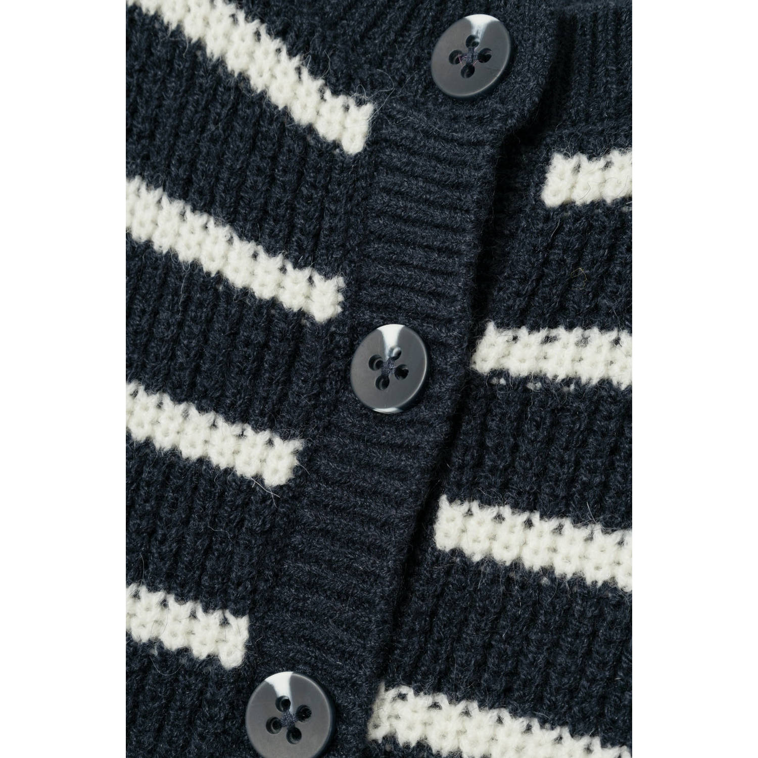 NAME IT KIDS gestreept vest NKFVERONJA donkerblauw ecru