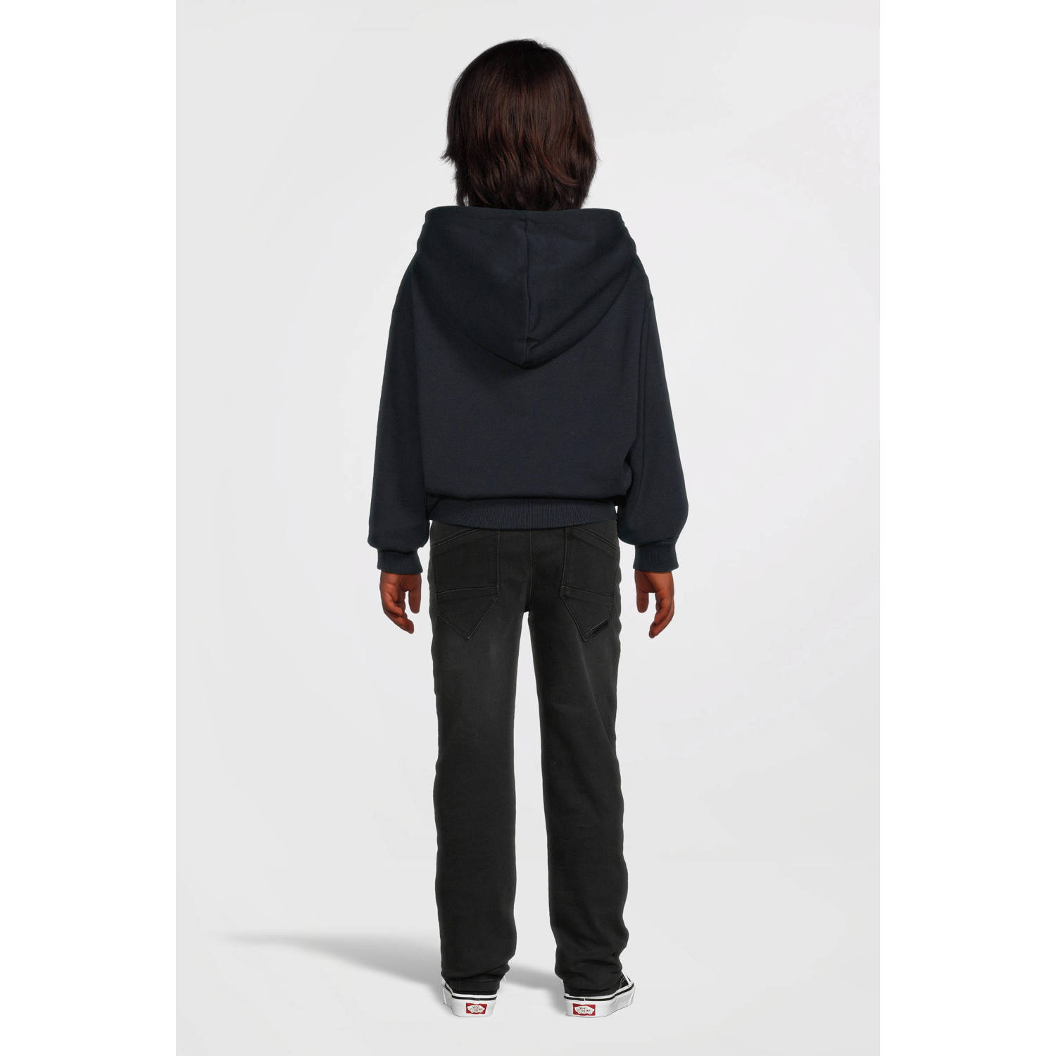 NAME IT KIDS sweater NKMVILDAR met printopdruk donkerblauw