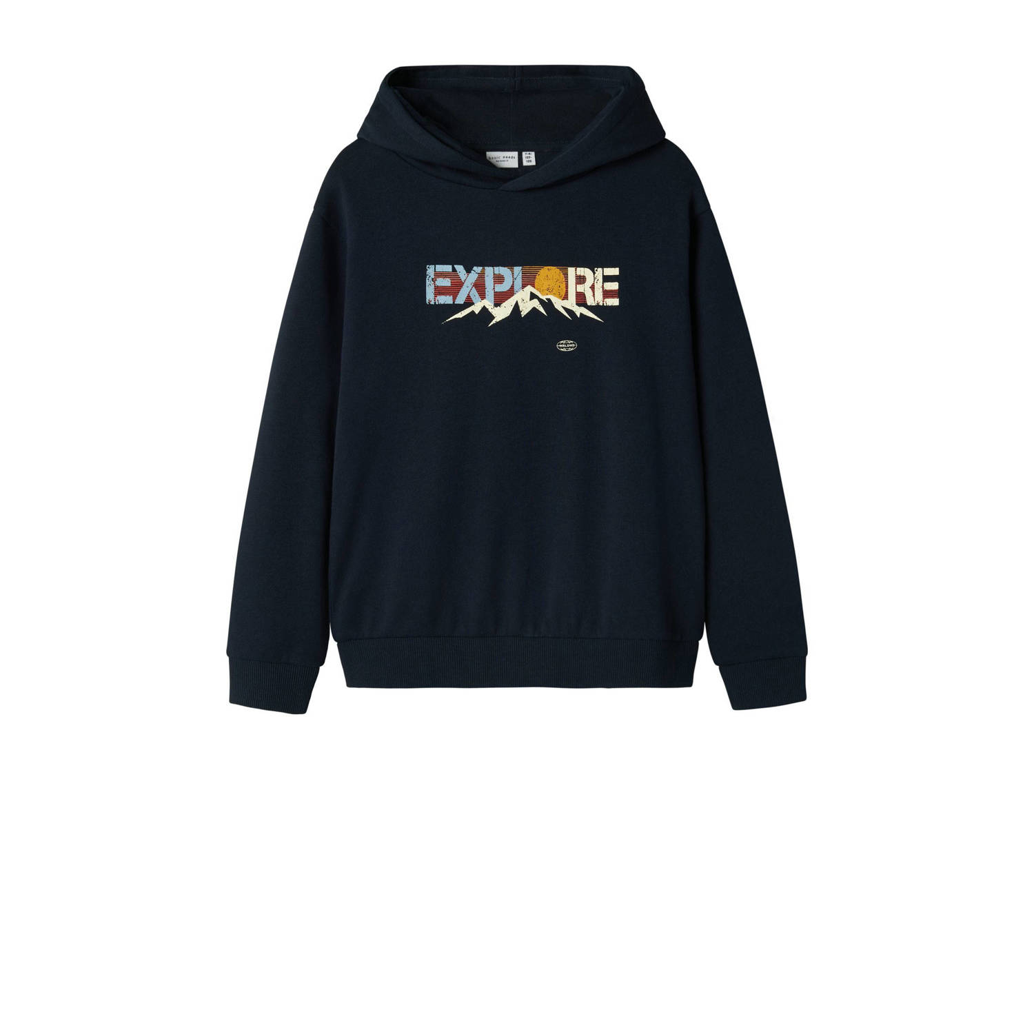 Name it KIDS sweater NKMVILDAR met printopdruk donkerblauw Printopdruk 134 140