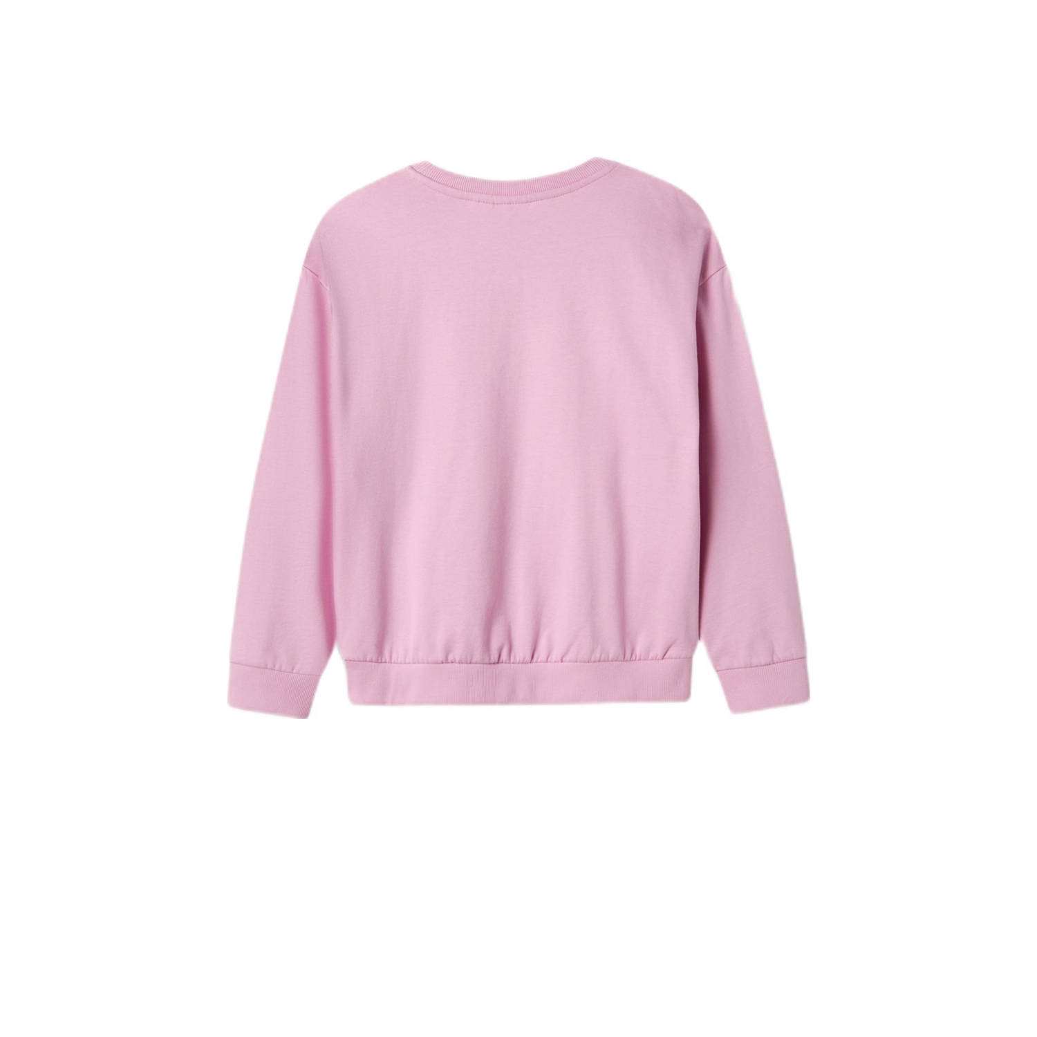 NAME IT KIDS sweater NKFVILOUI met printopdruk lichtroze