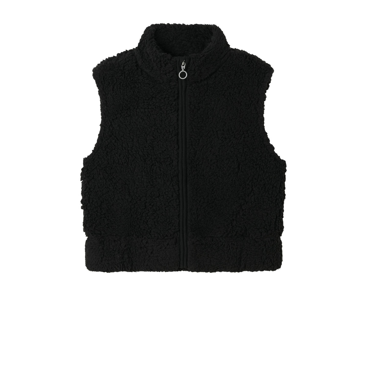 Name it KIDS bodywarmer NKFNENNY zwart Meisjes Teddy Opstaande kraag Effen 122 128