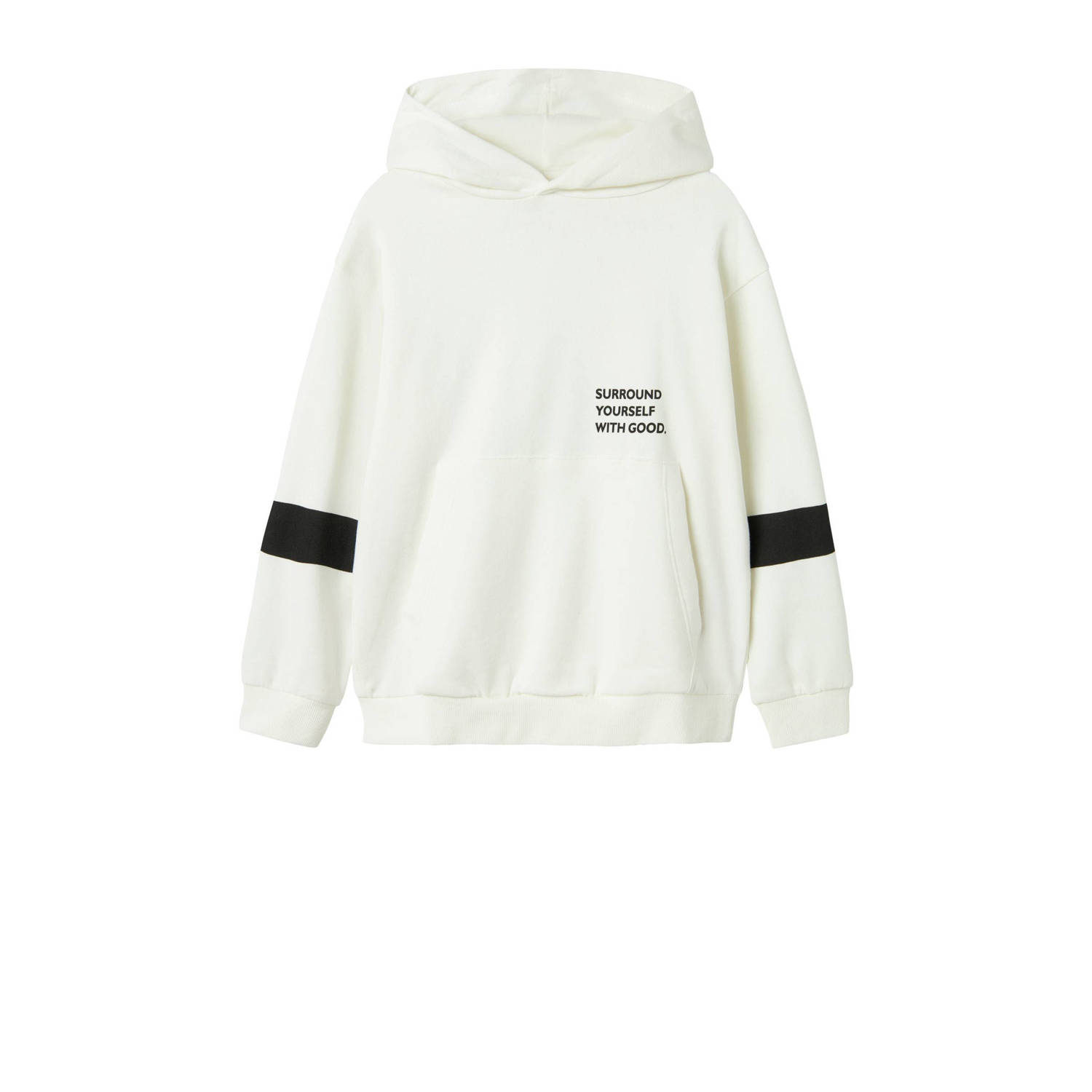 Name it KIDS hoodie ecru Trui Jongens Sweat Capuchon Backprint 146 152