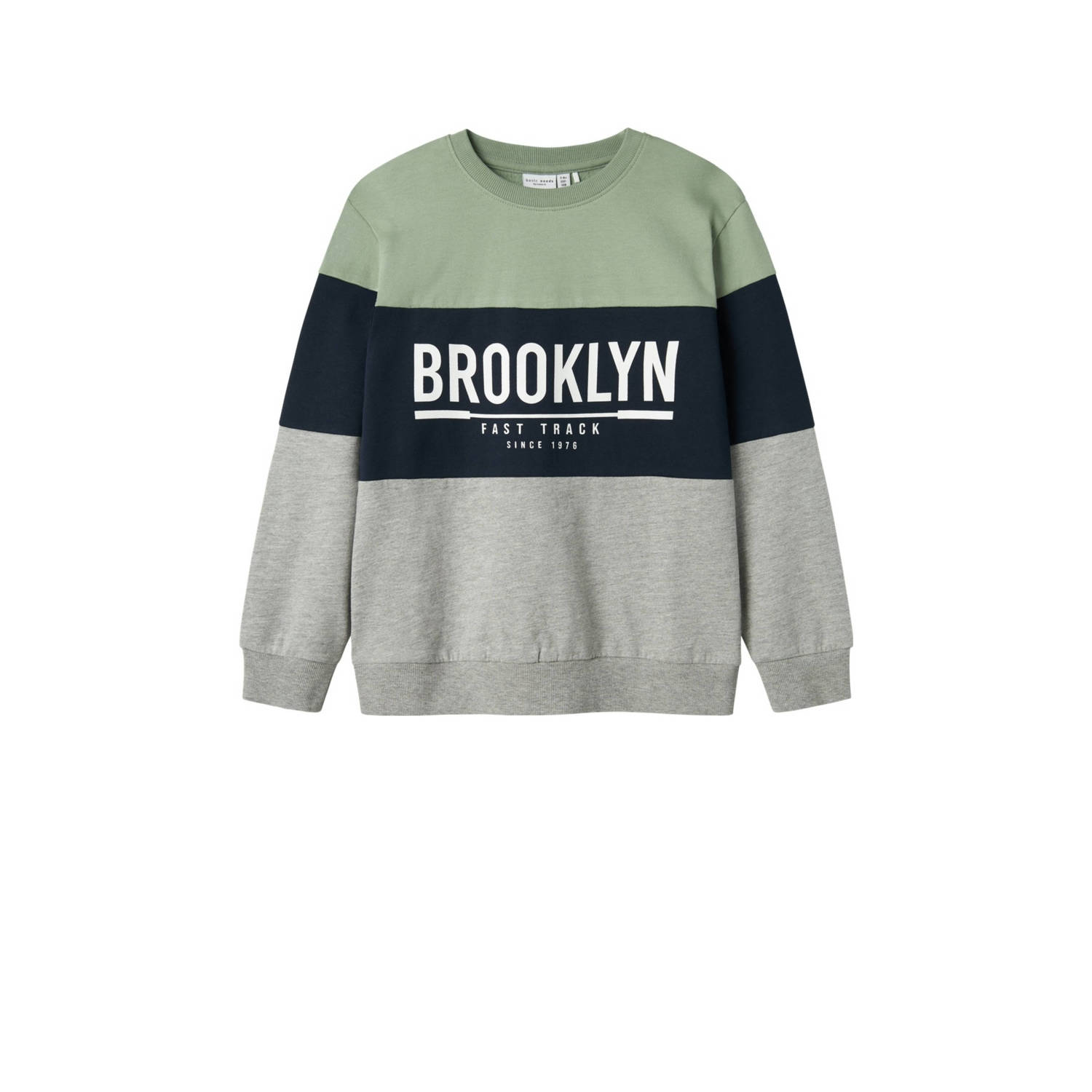 Name it KIDS sweater groen Trui Tekst 122 128 | Trui van