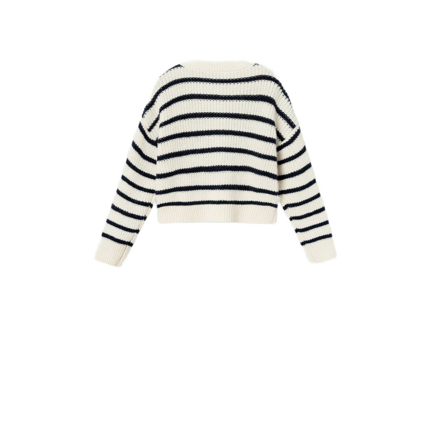 NAME IT KIDS gestreept vest NKFVERONJA ecru zwart