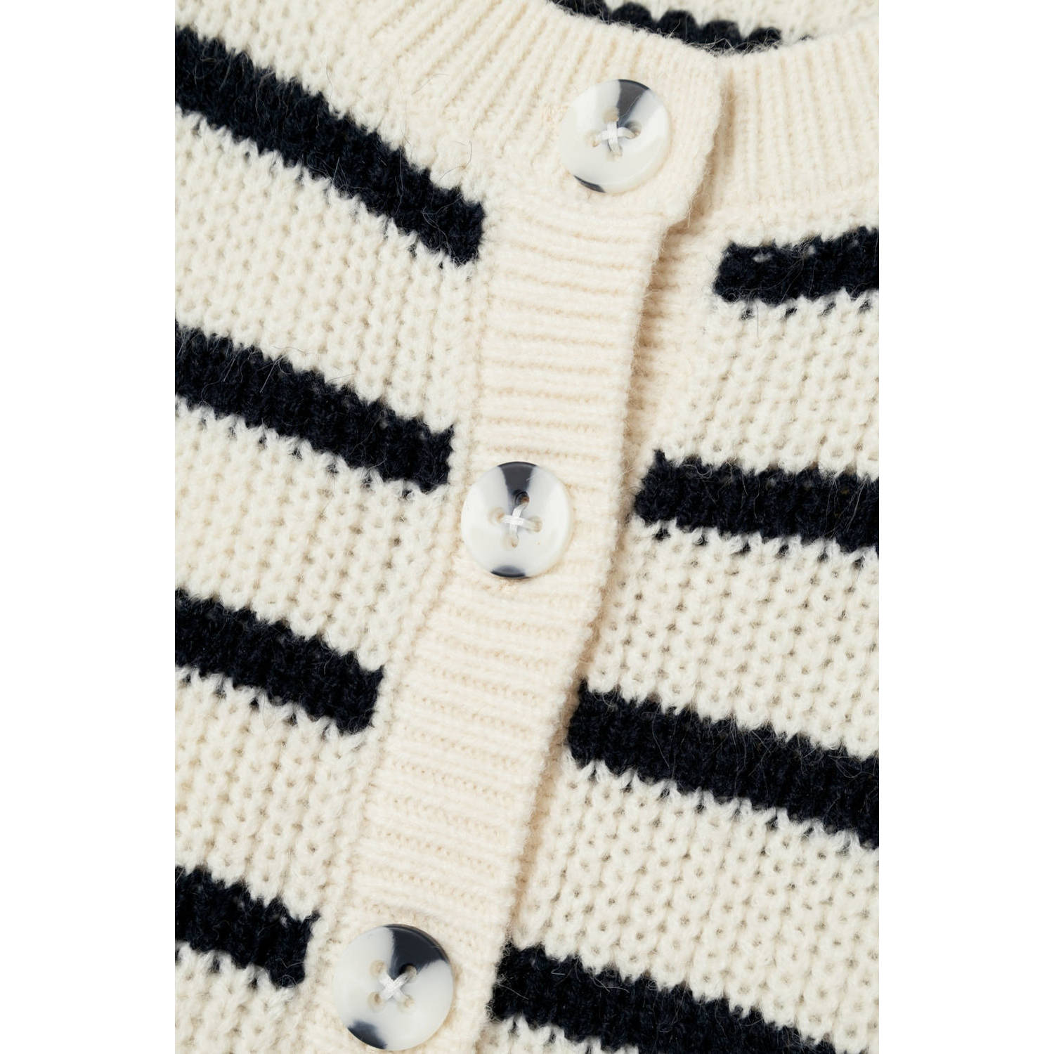 NAME IT KIDS gestreept vest NKFVERONJA ecru zwart