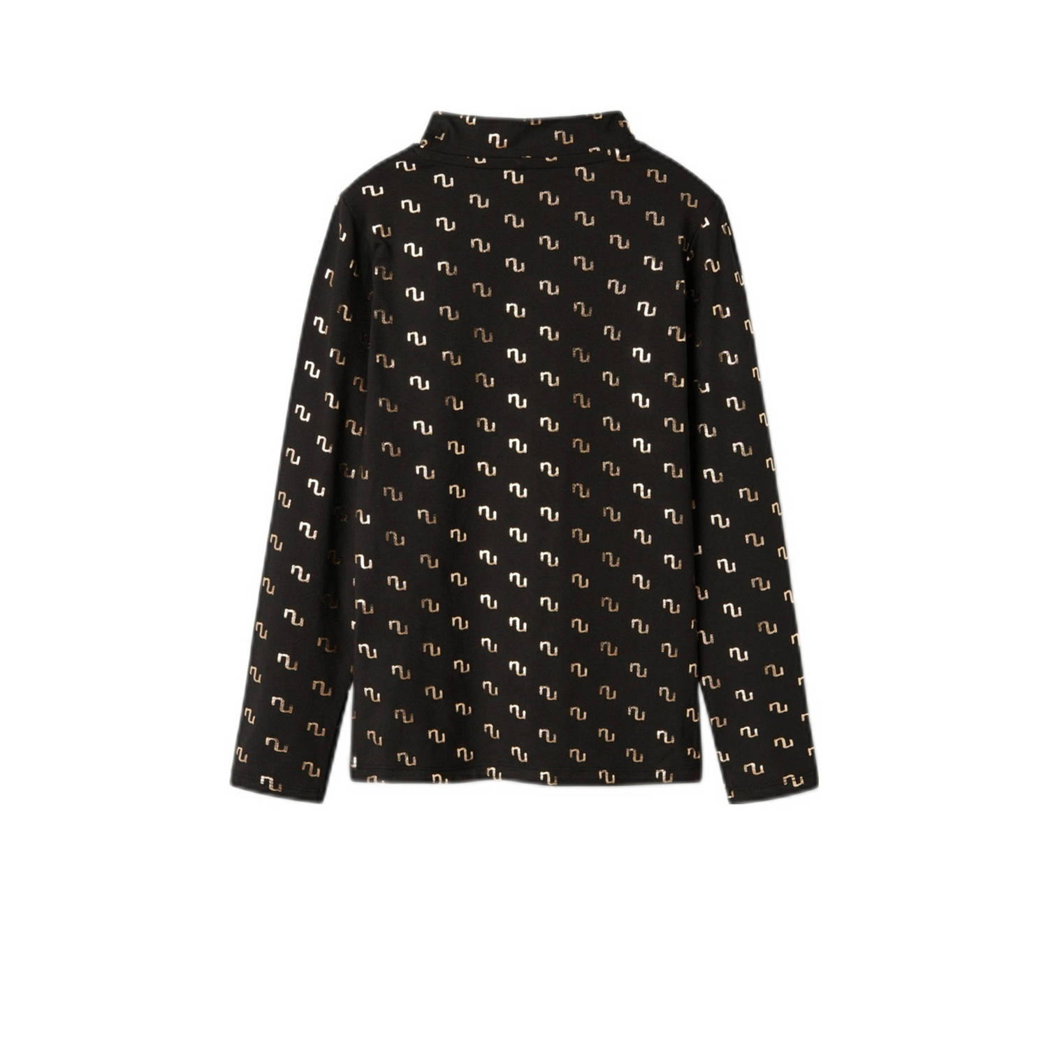 NAME IT KIDS longsleeve NKFNIKANEL met all over print zwart goud