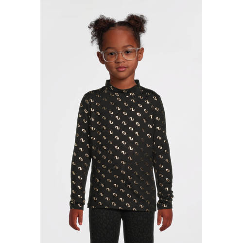 NAME IT KIDS longsleeve NKFNIKANEL met all over print zwart/goud afbeelding