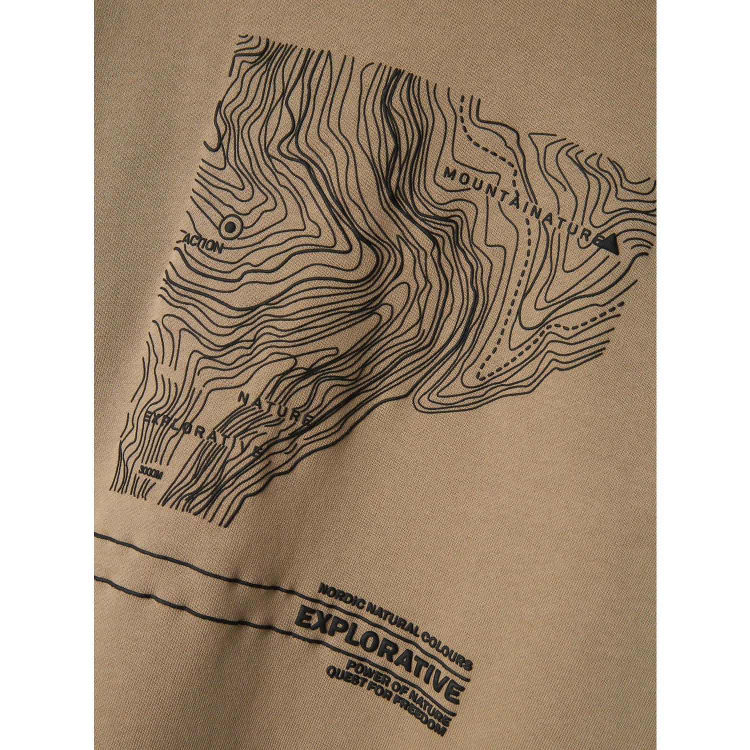 NAME IT KIDS sweater NKMNEFIKS met printopdruk lichtbruin