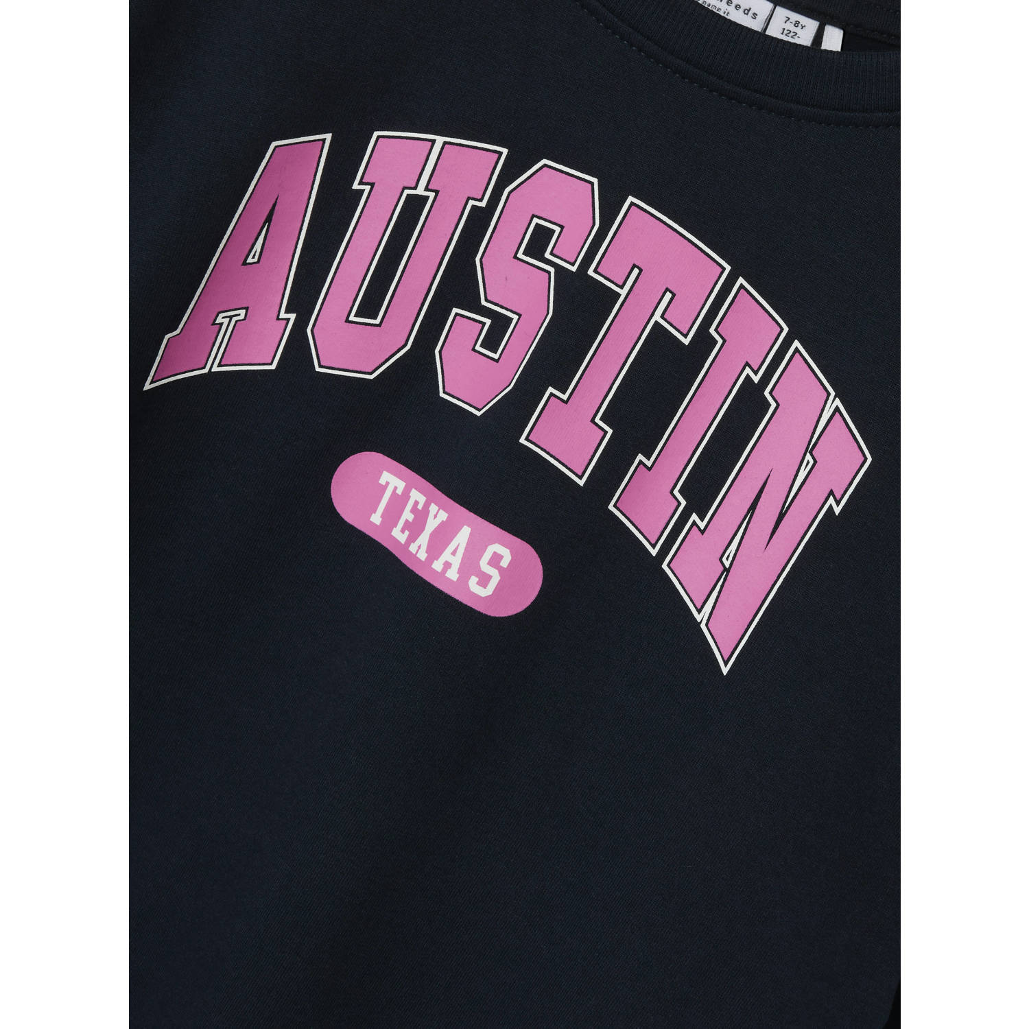 NAME IT KIDS sweater NKFVILOUI met printopdruk donkerblauw