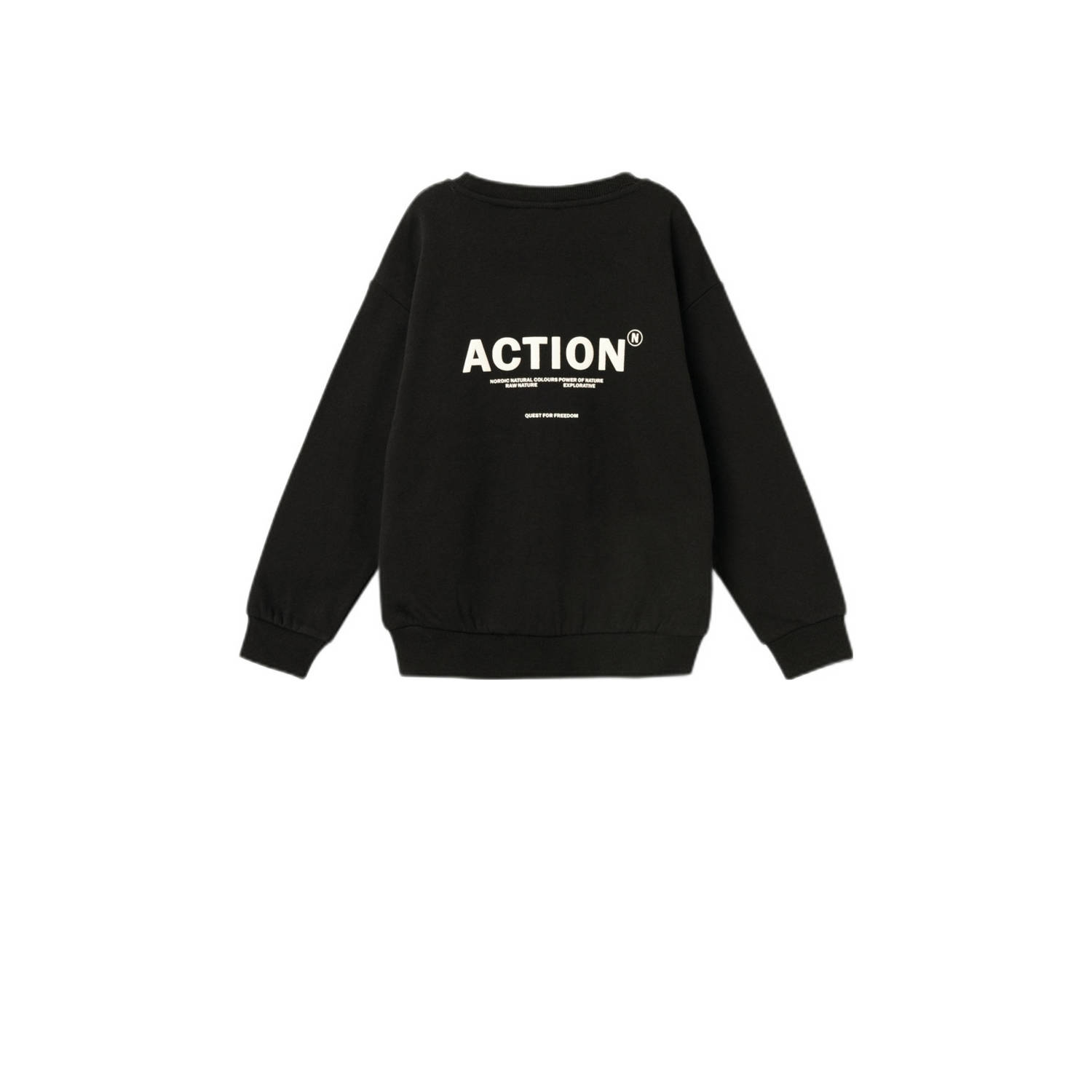 NAME IT KIDS sweater NKMNEFIKS met printopdruk zwart
