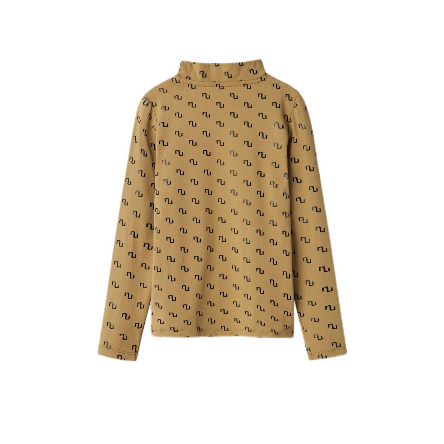 NAME IT KIDS longsleeve NKFNIKANEL met all over print mosterd zwart