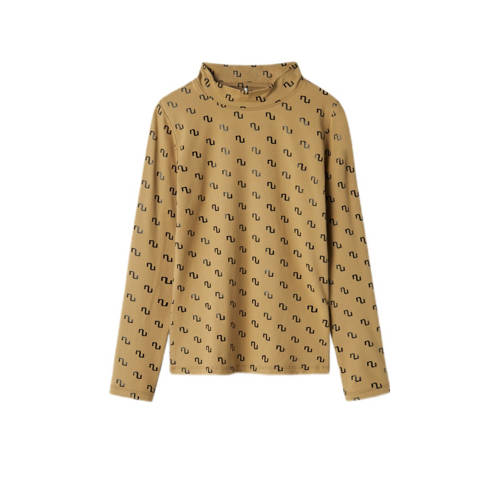 NAME IT KIDS longsleeve NKFNIKANEL met all over print mosterd/zwart afbeelding