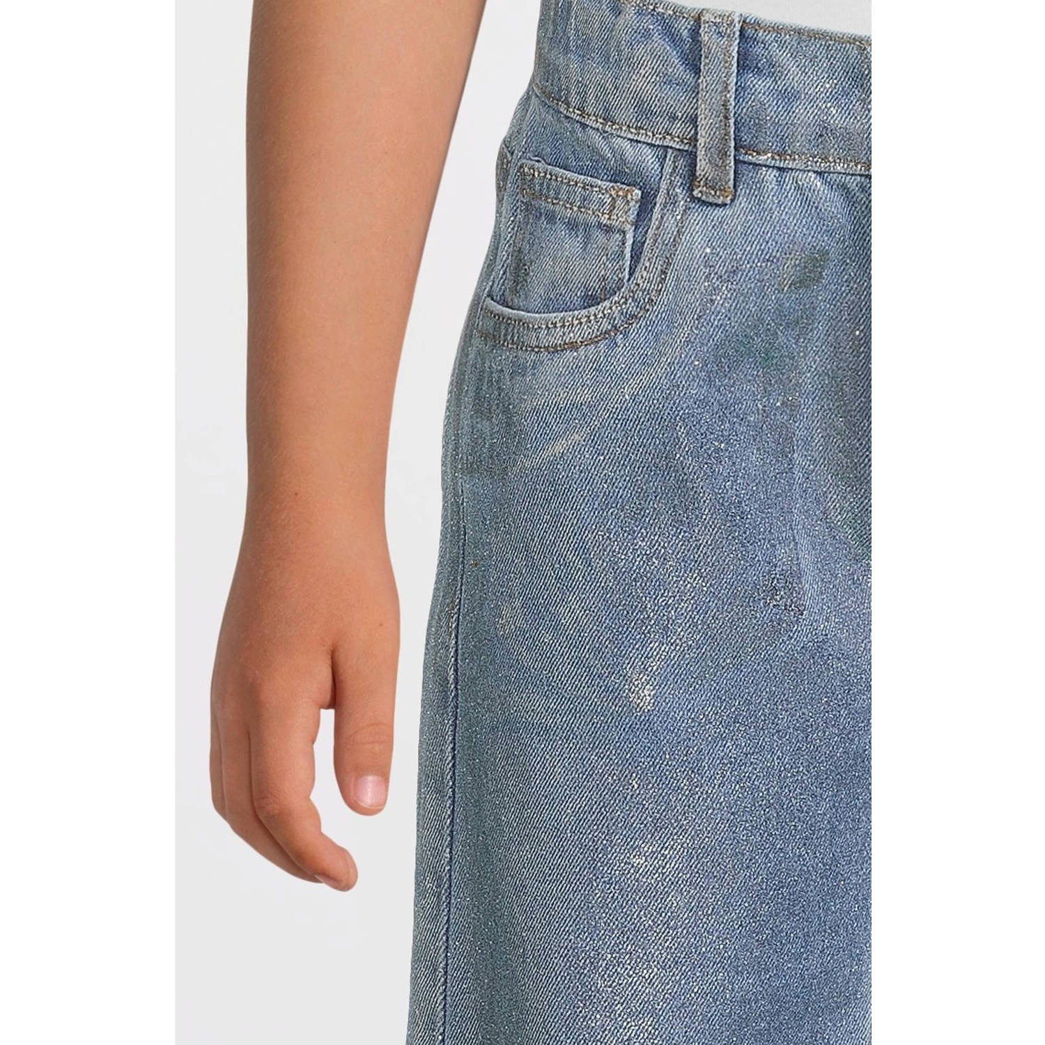 NAME IT KIDS coated straight leg jeans NKFROSE light blue denim