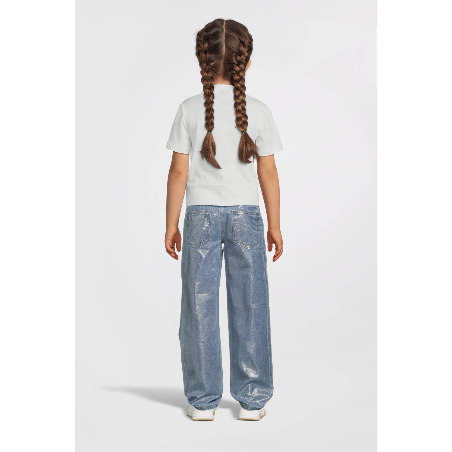 NAME IT KIDS coated straight leg jeans NKFROSE light blue denim